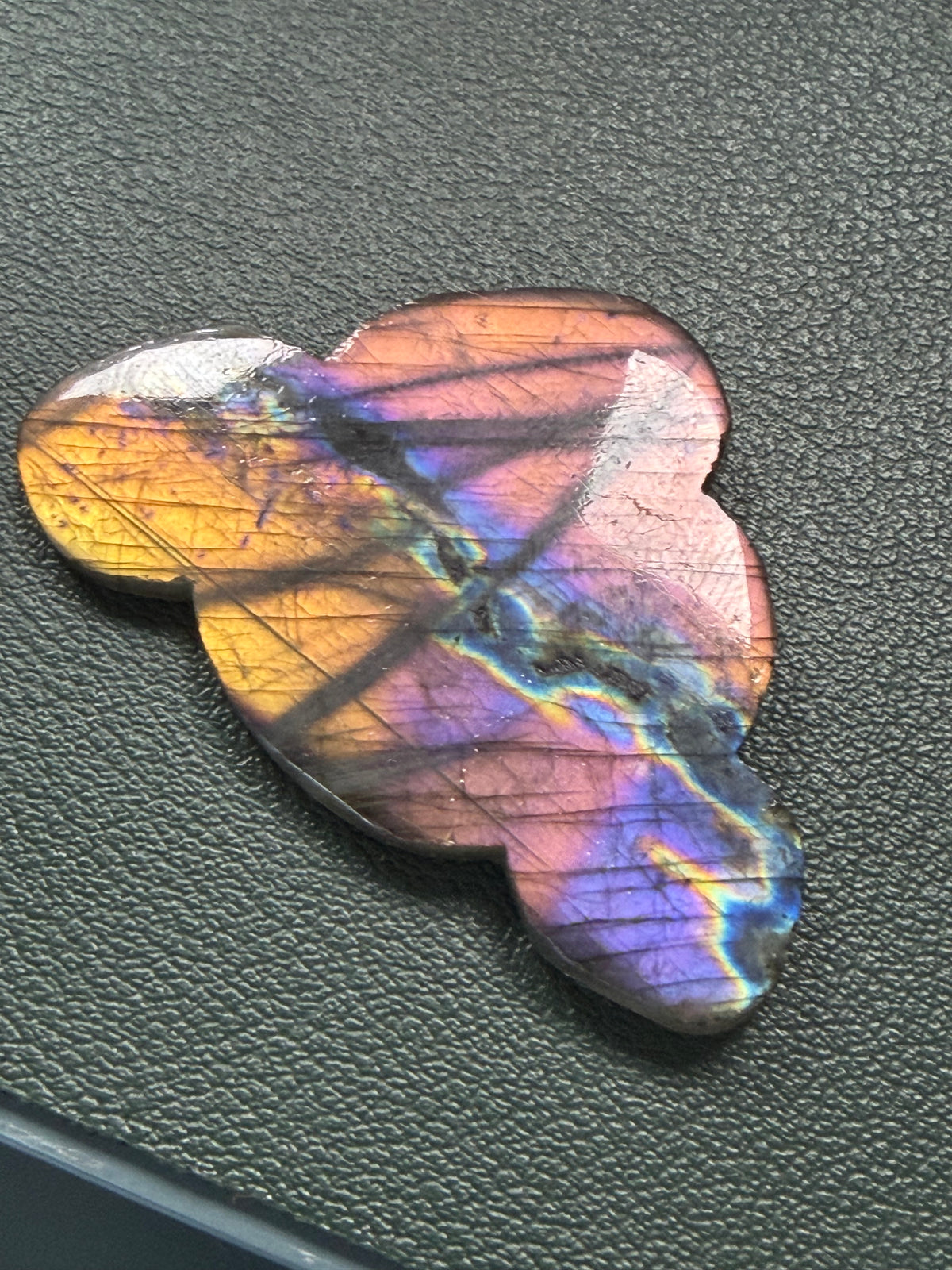 Labradorite Cabochon; Natural Untreated Madagascar Labradorite; 76.225cts