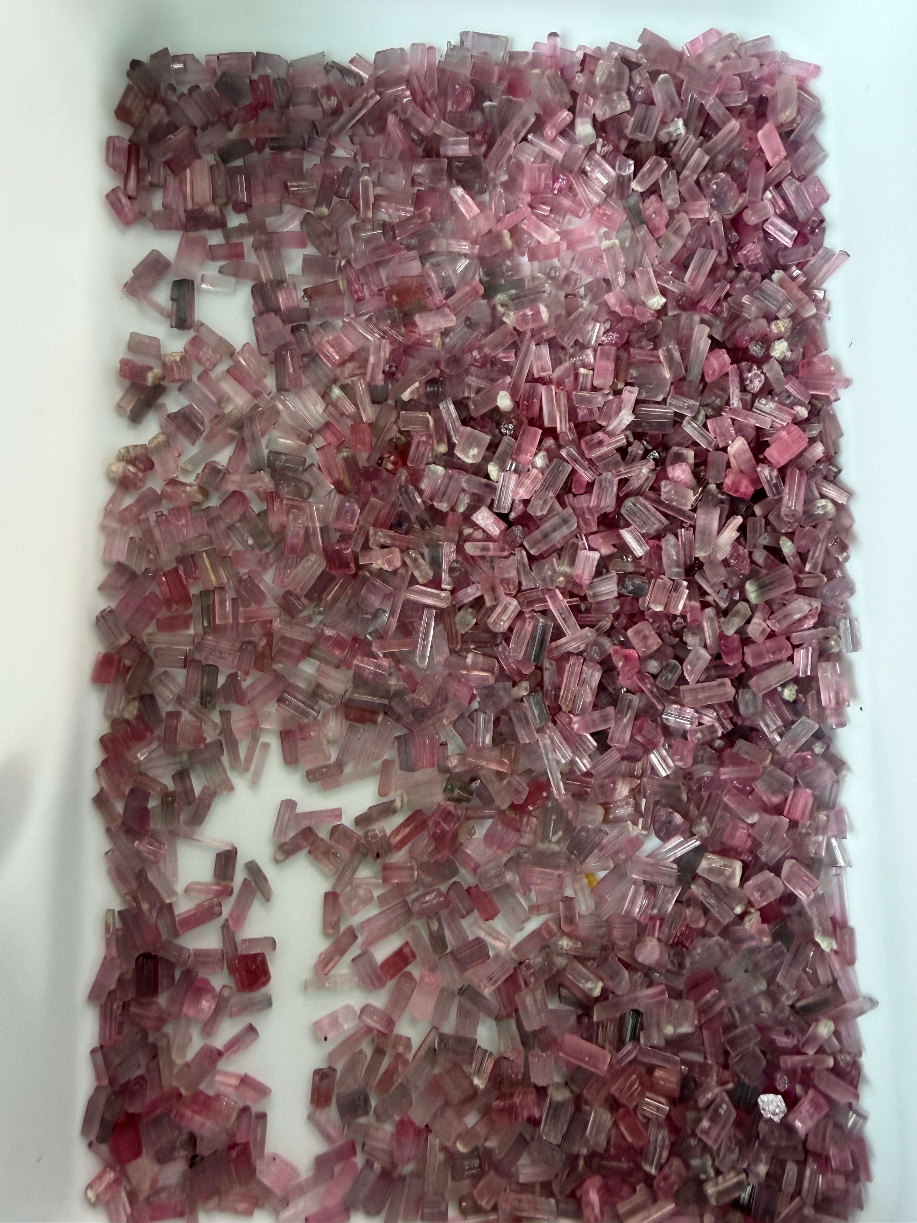 Pink Tourmaline Crystals; Natural Untreated Afghanistan Tourmaline; 25.000ctw packs