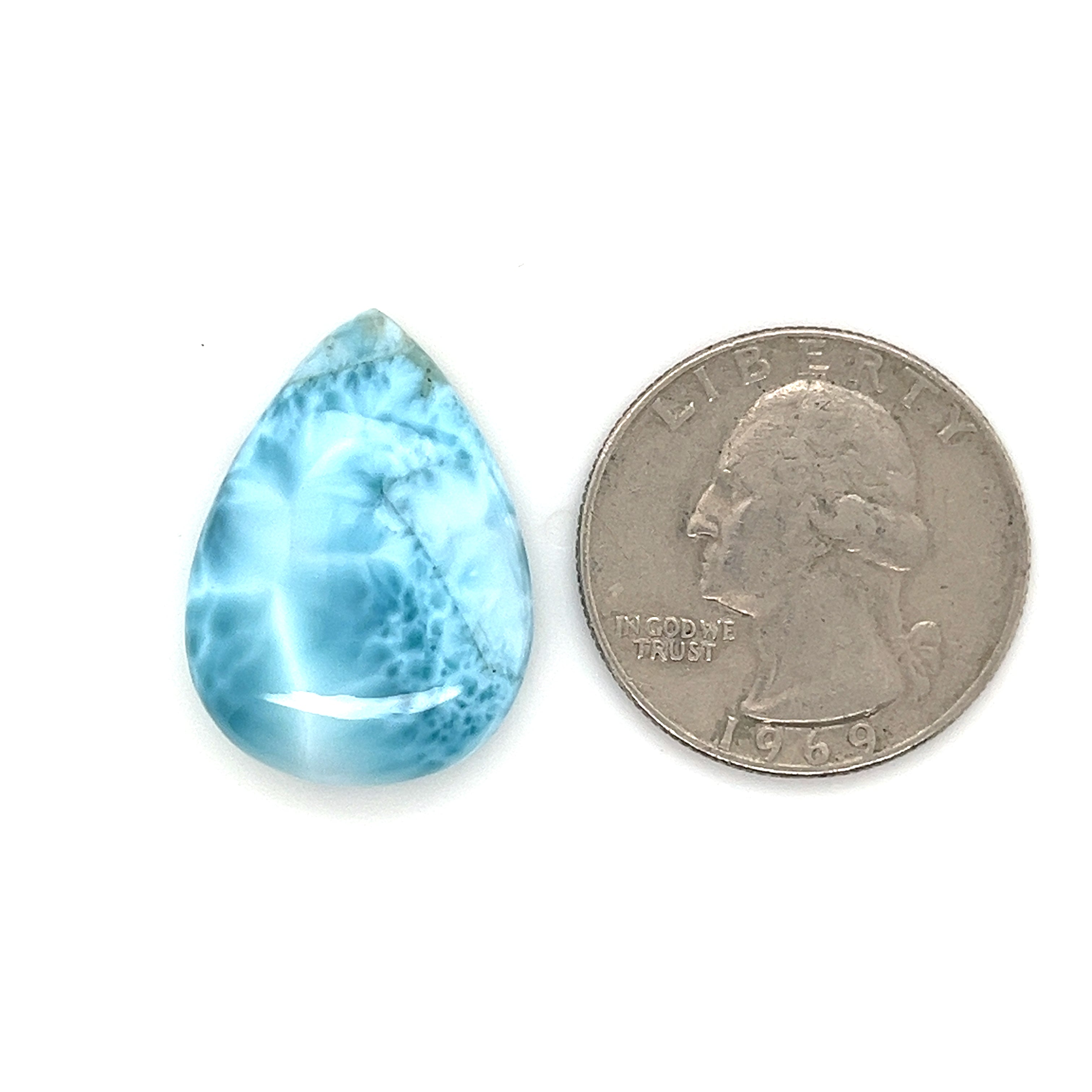 Larimar Gemstone; Natural Untreated Dominican Republic Larimar, 24.665cts - Mark Oliver Gems