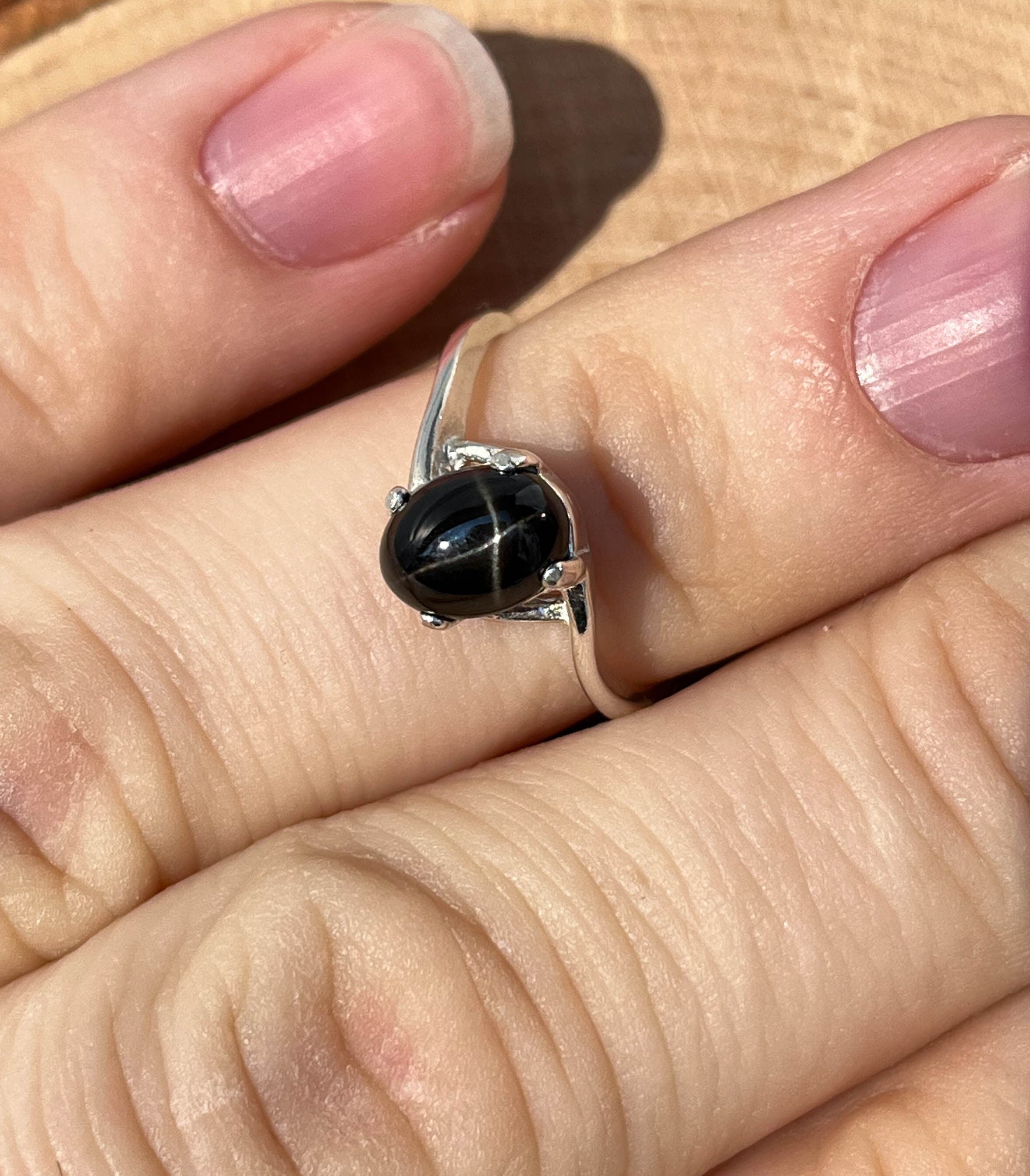 Star Diopside Ring; Natural Untreated Indian Star Diopside; 1.675cts - Mark Oliver Gems