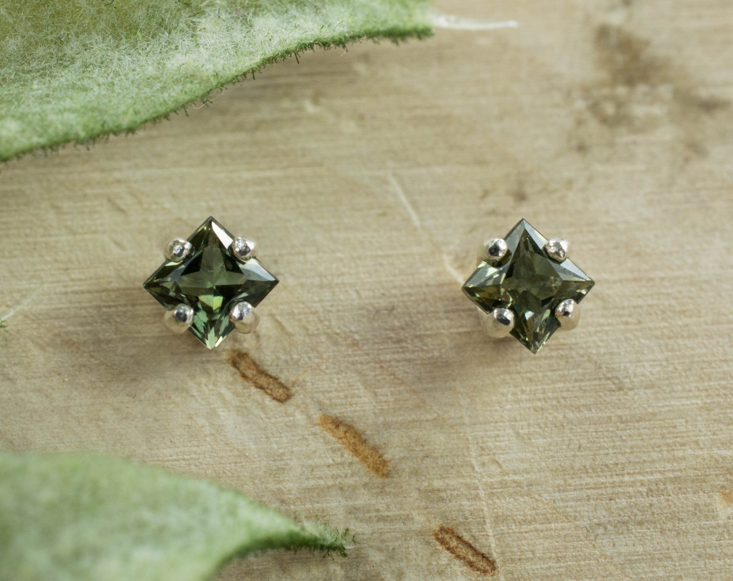 Kornerupine Earrings; Genuine Untreated Sri Lanka Kornerupine; 0.315cts - Mark Oliver Gems