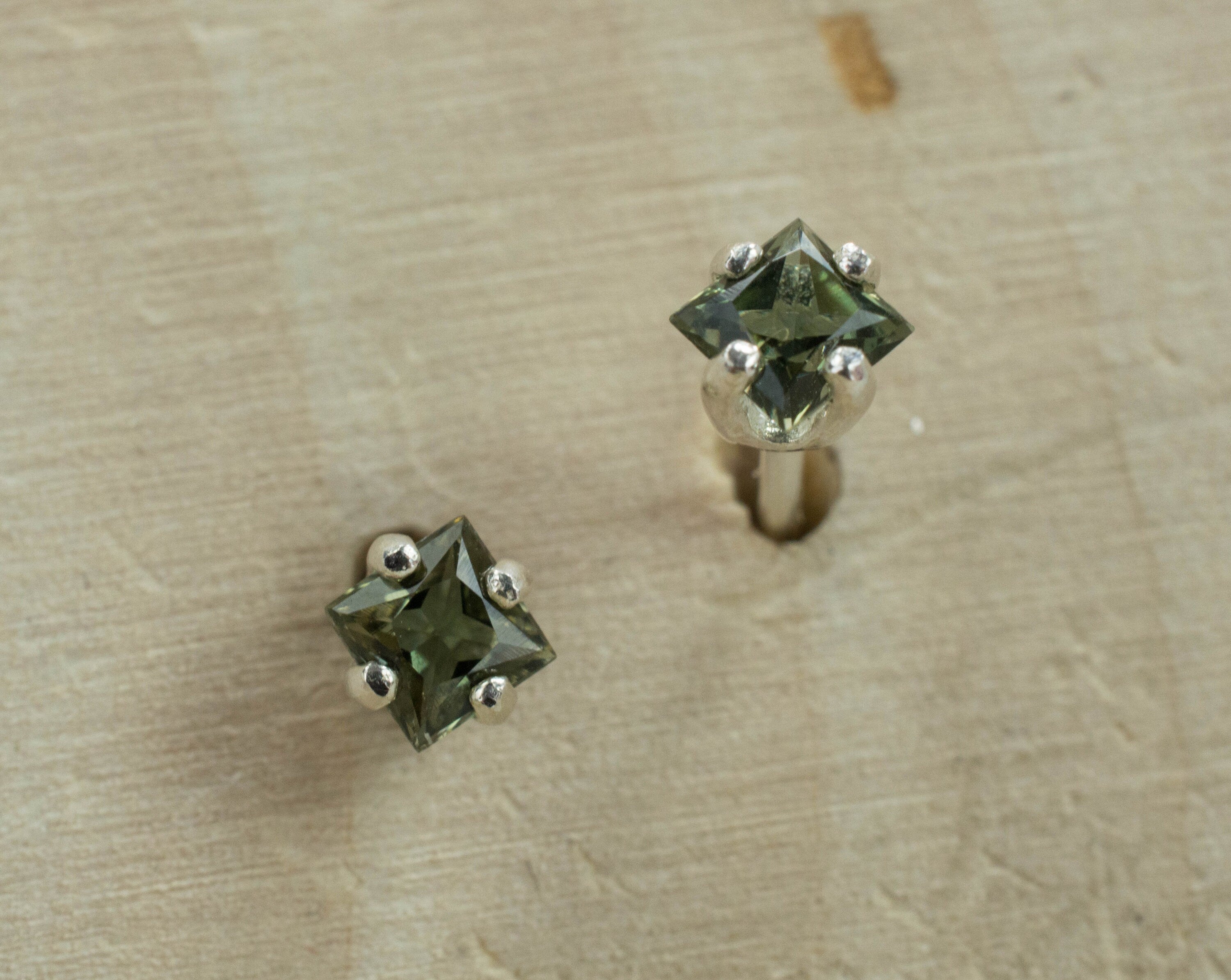 Kornerupine Earrings; Genuine Untreated Sri Lanka Kornerupine; 0.315cts - Mark Oliver Gems