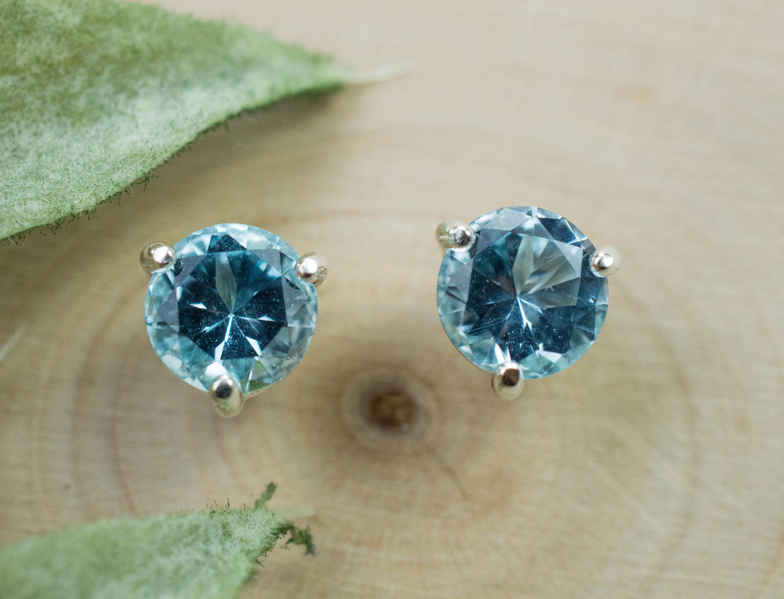 Blue Topaz Earrings; Genuine Brazilian Topaz; 1.830cts - Mark Oliver Gems