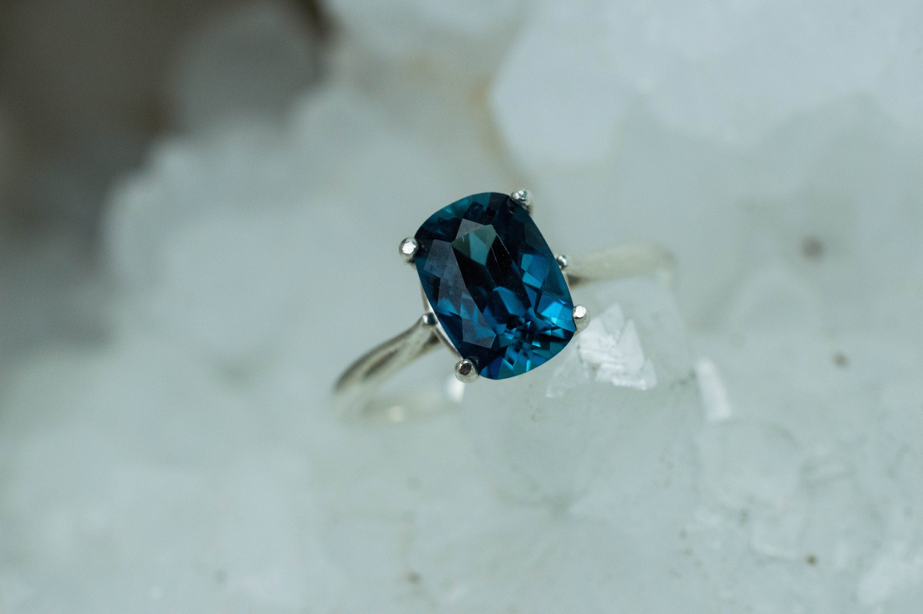 Indicolite Tourmaline Ring, Genuine Untreated Brazil Tourmaline; 1.640cts - Mark Oliver Gems