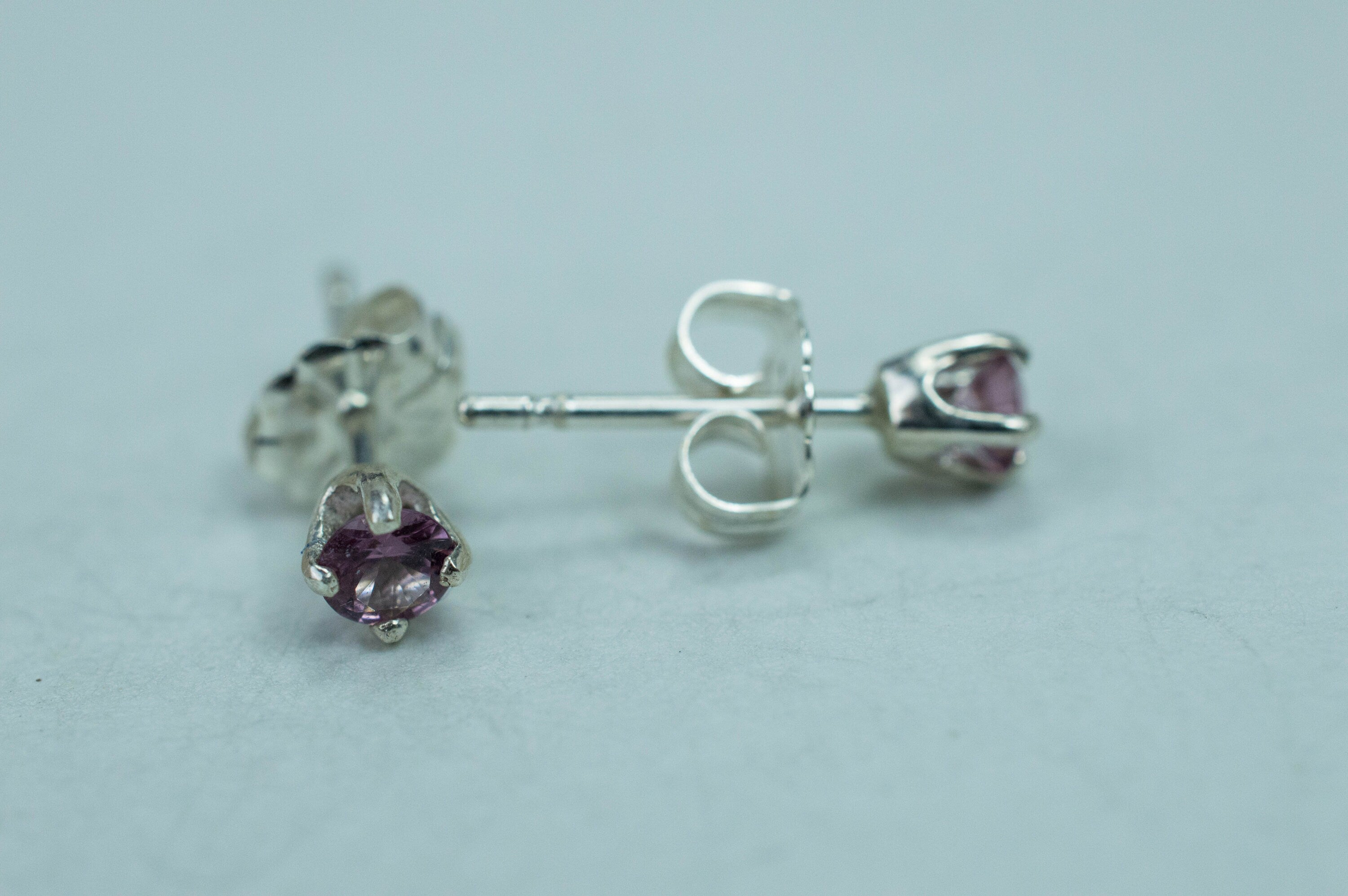 Rhodolite Garnet Earrings, Genuine Untreated Tanzanian Garnet; 0.310cts - Mark Oliver Gems