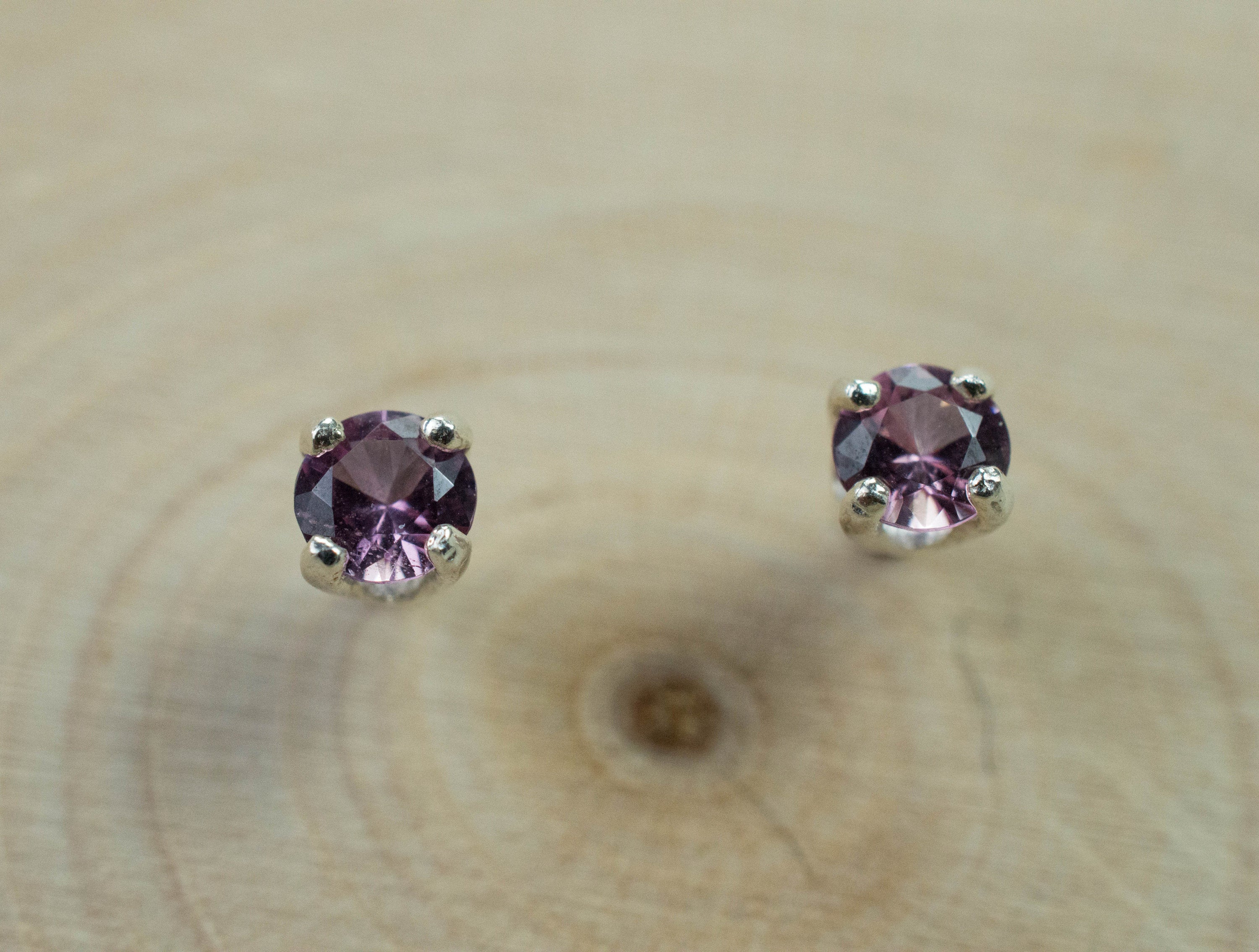 Rhodolite Garnet Earrings, Genuine Untreated Tanzanian Garnet; 0.310cts - Mark Oliver Gems
