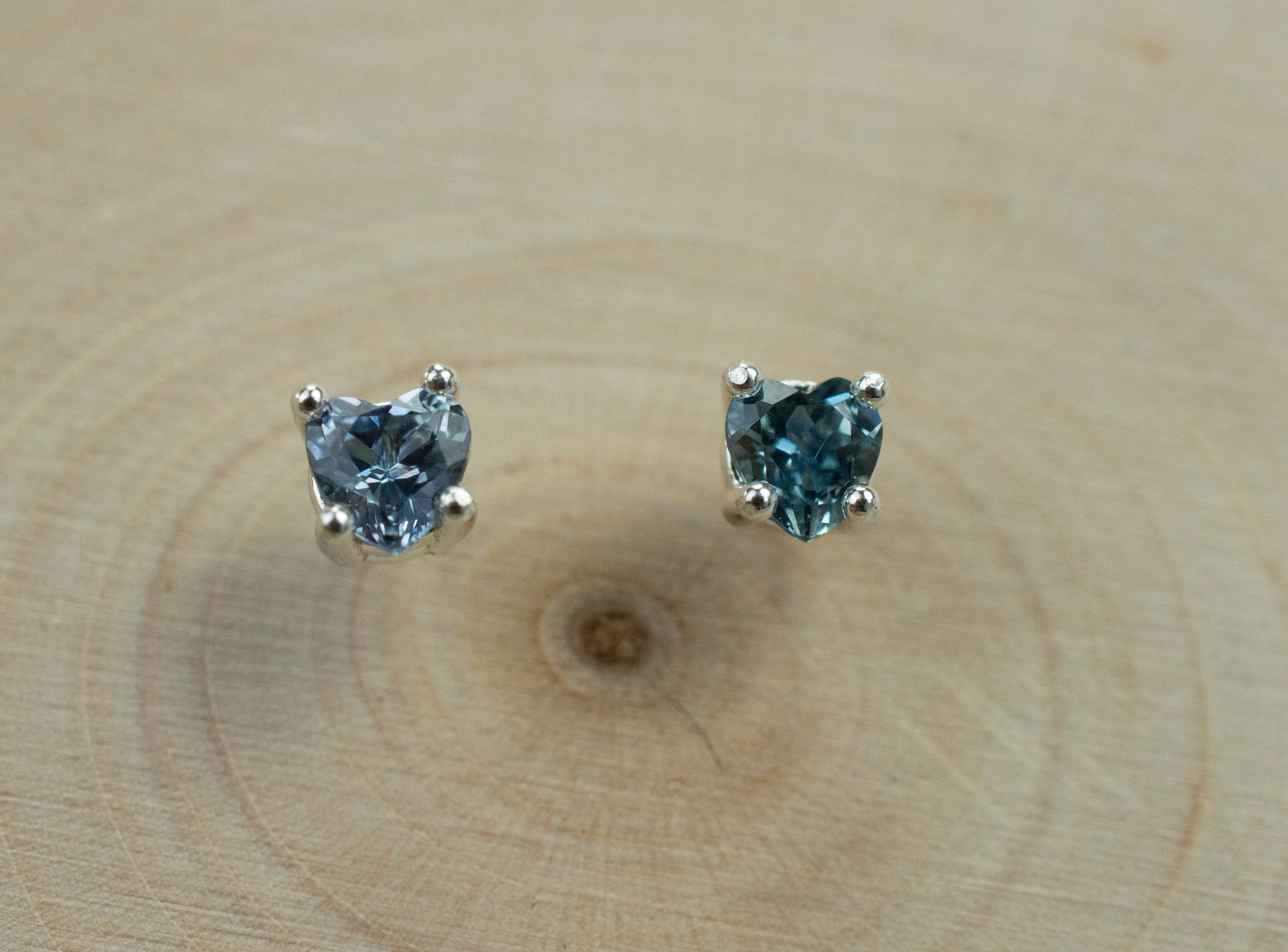 Montana Sapphire Earrings; Natural Untreated USA Blue Sapphire; 0.625cts - Mark Oliver Gems