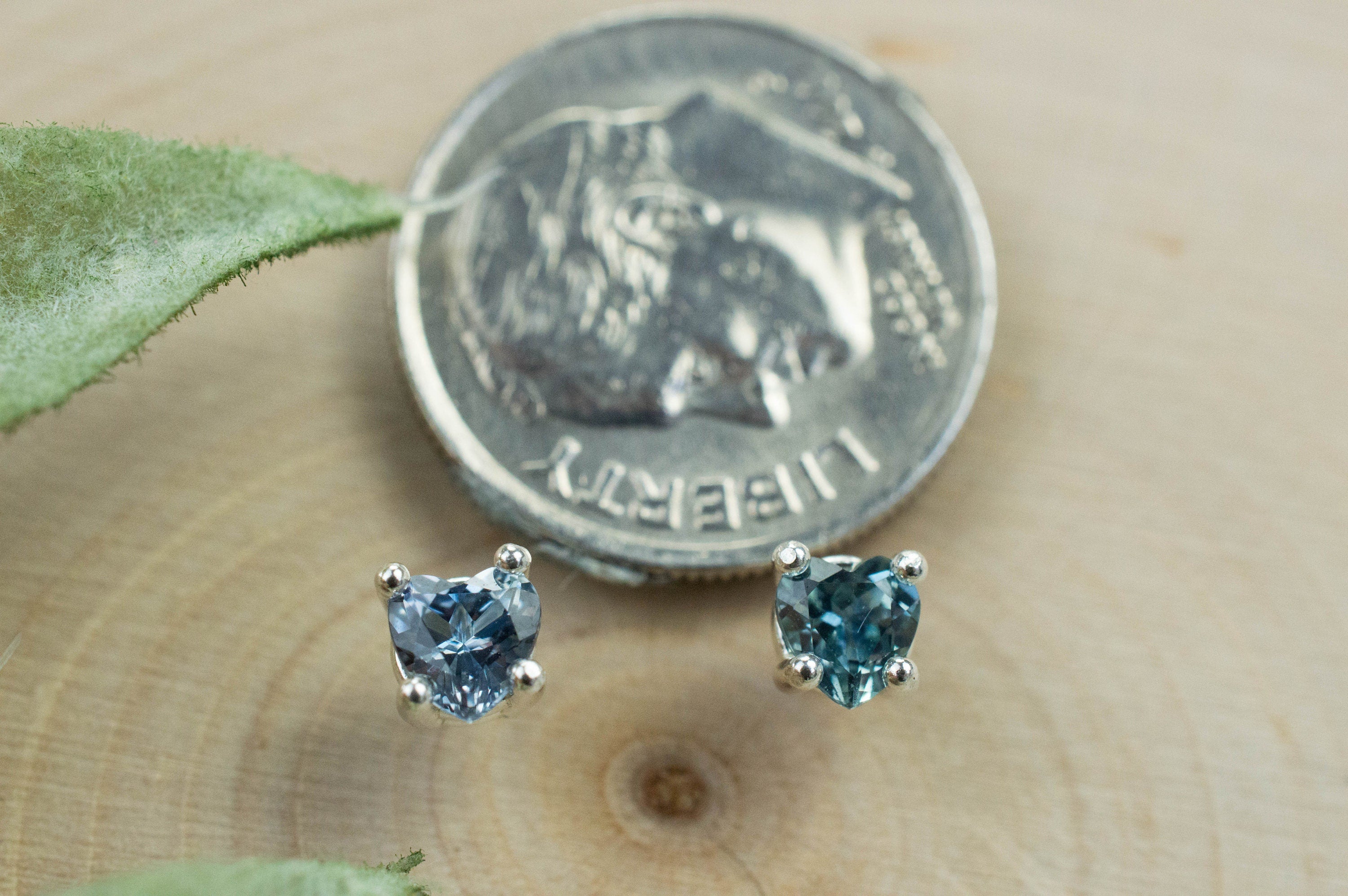 Montana Sapphire Earrings; Natural Untreated USA Blue Sapphire; 0.625cts - Mark Oliver Gems
