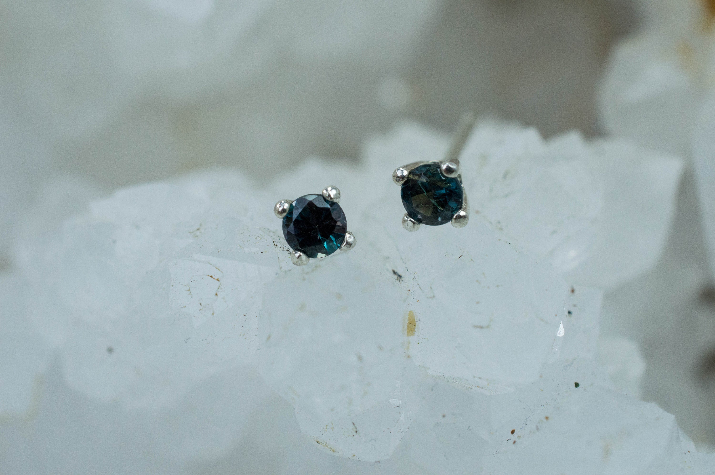 Alexandrite Earrings; Genuine Untreated Brazilian Color Change Alexandrite; 0.325cts - Mark Oliver Gems