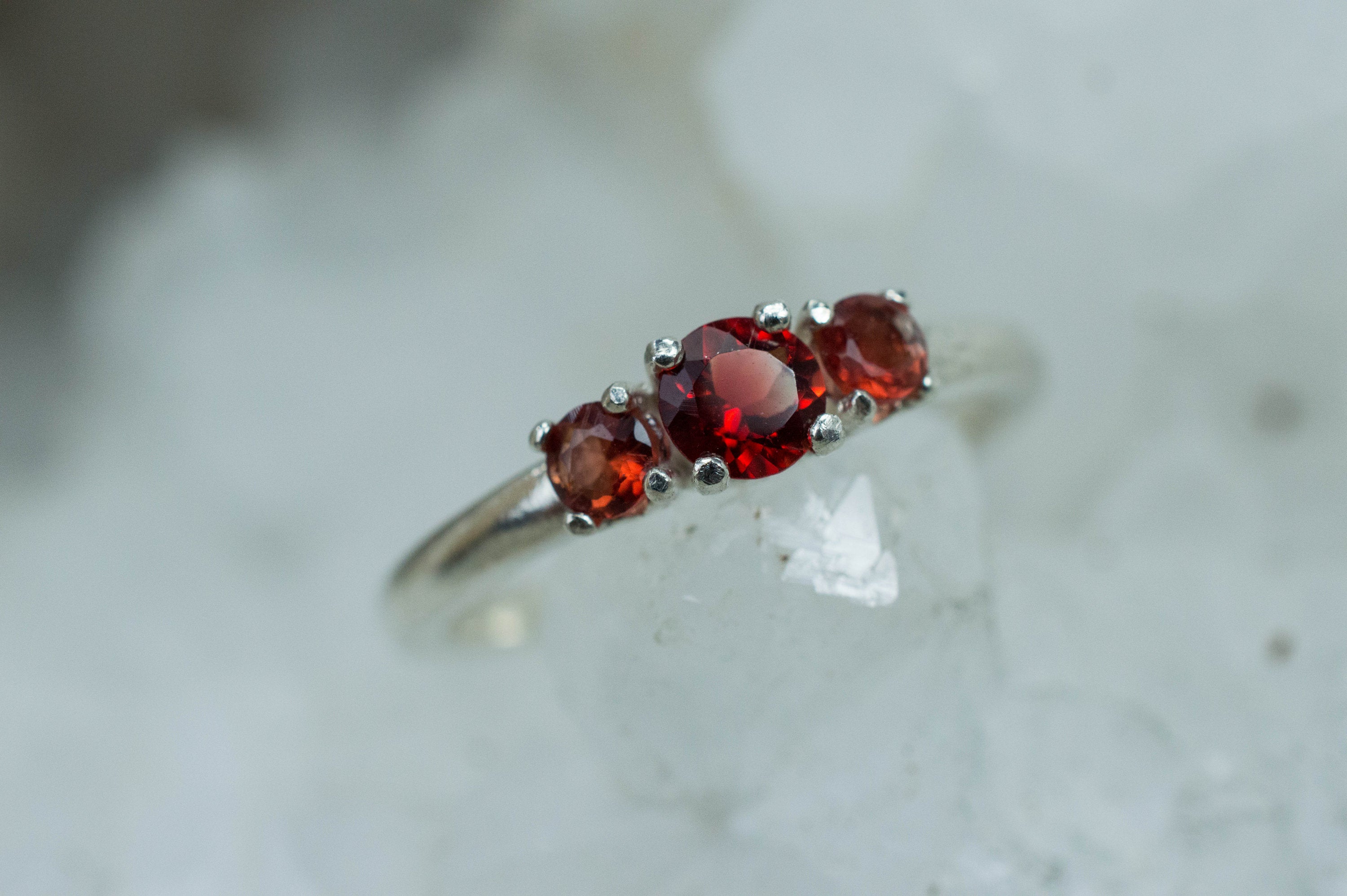 Oregon Sunstone Ring, Genuine Untreated Red Sunstones; 0.420cts - Mark Oliver Gems