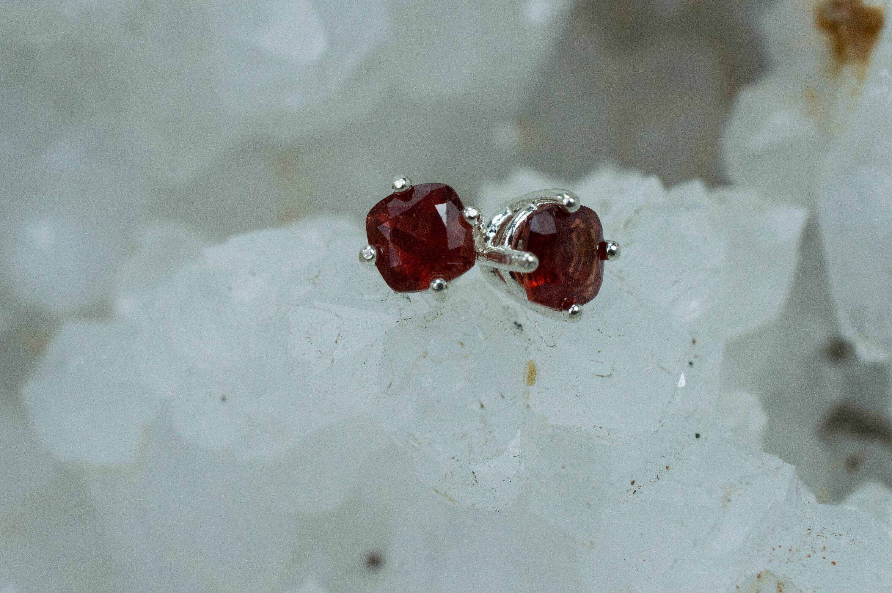 Red Oregon Sunstone Earrings; Natural Untreated USA Sunstone; 1.065cts - Mark Oliver Gems