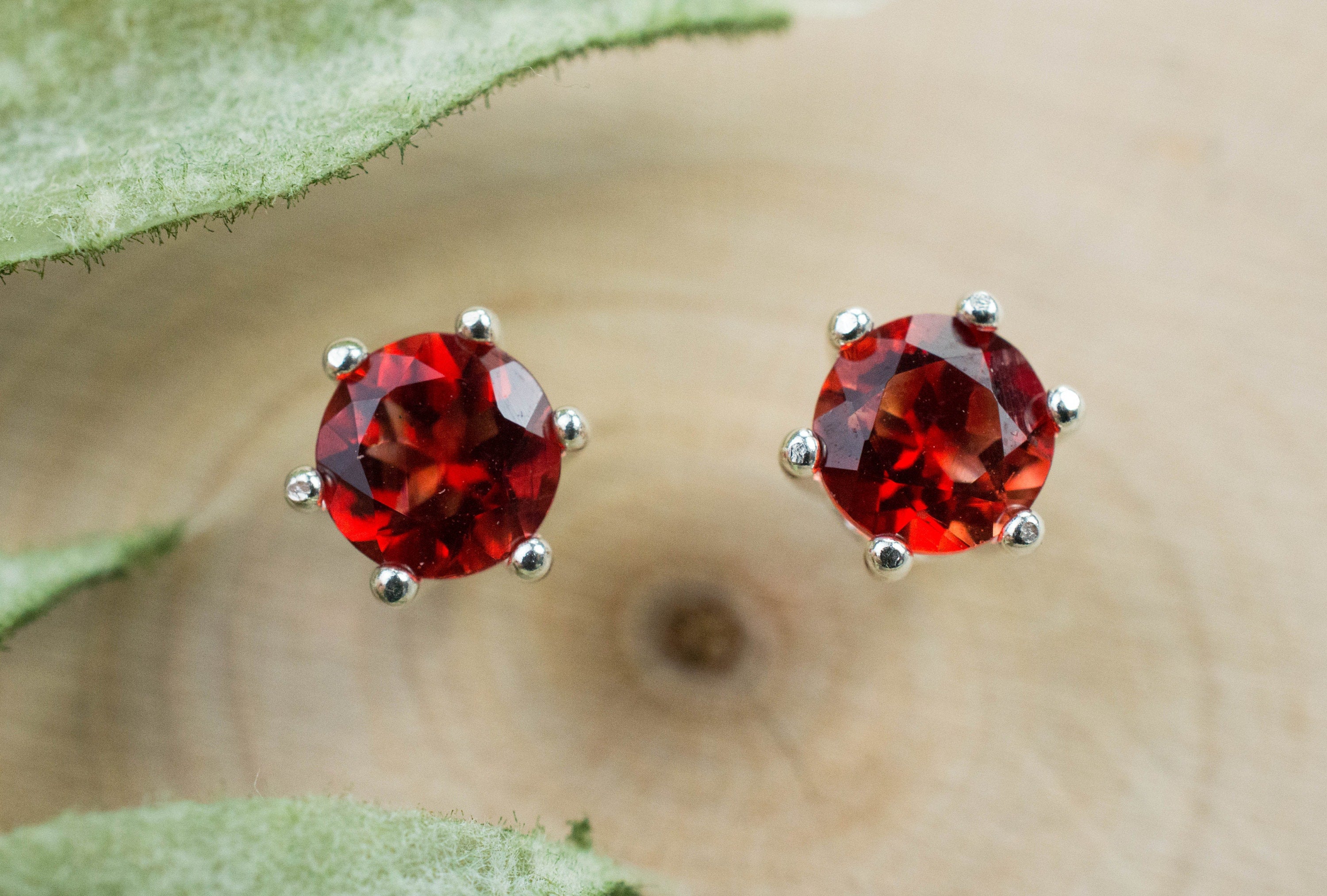 Red Oregon Sunstone Earrings; Natural Untreated USA Sunstone; 0.935cts - Mark Oliver Gems