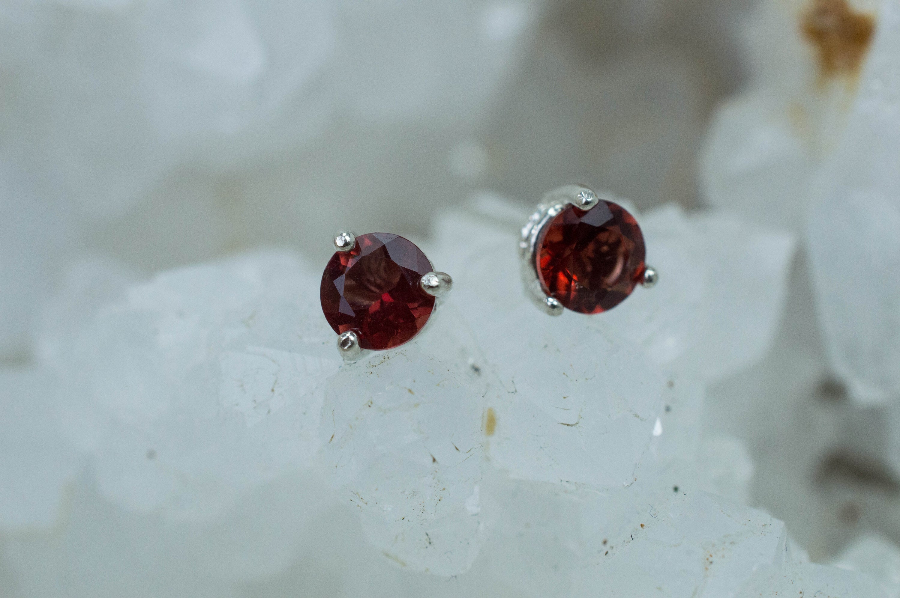 Red Oregon Sunstone Earrings; Natural Untreated USA Sunstone; 0.880cts - Mark Oliver Gems