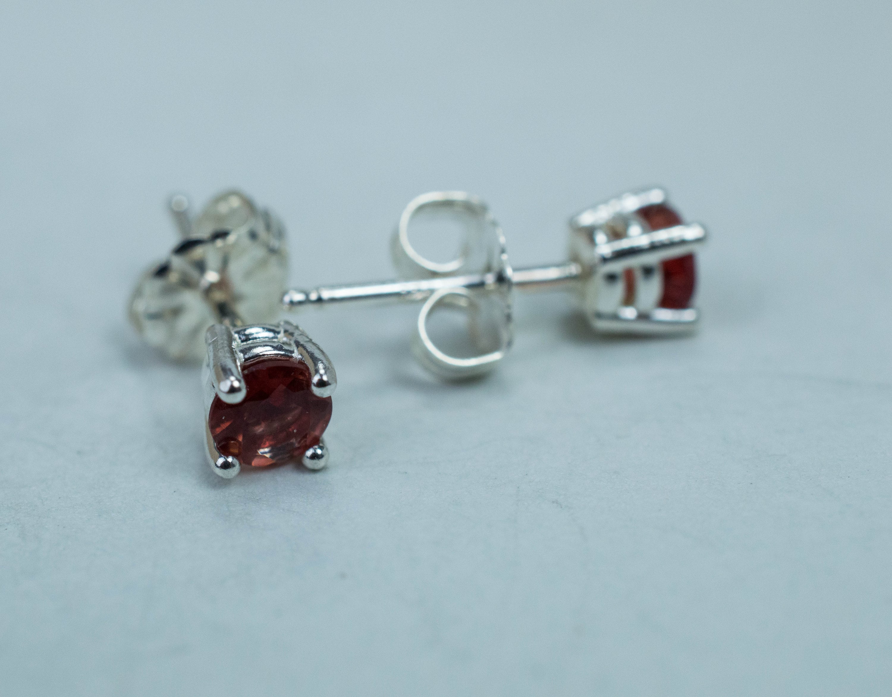 Red Oregon Sunstone Earrings; Natural Untreated USA Sunstone; 0.465cts - Mark Oliver Gems