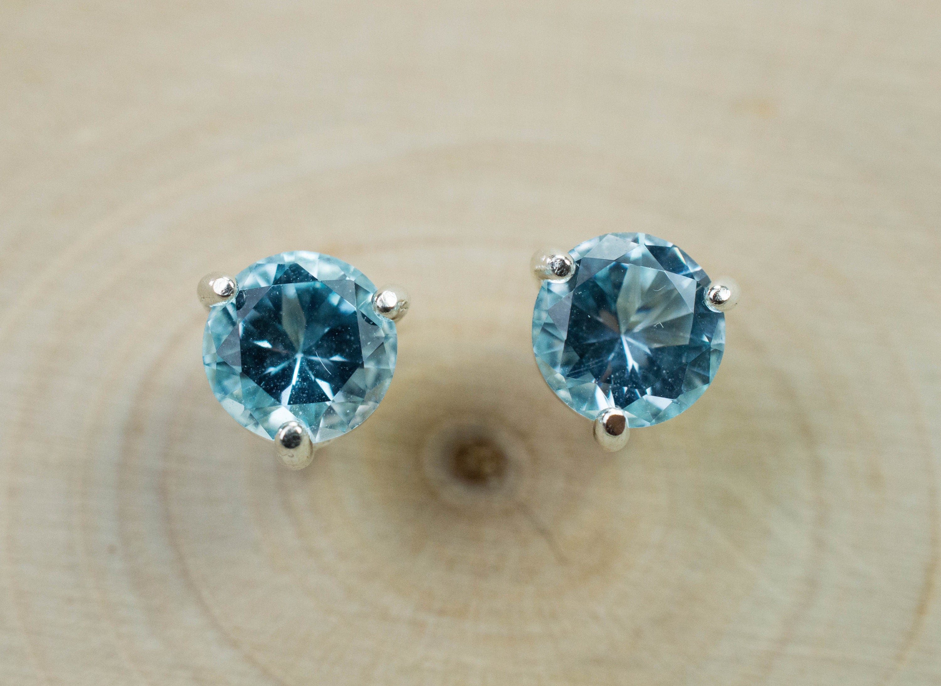 Blue Topaz Earrings; Genuine Brazilian Topaz; 1.830cts - Mark Oliver Gems