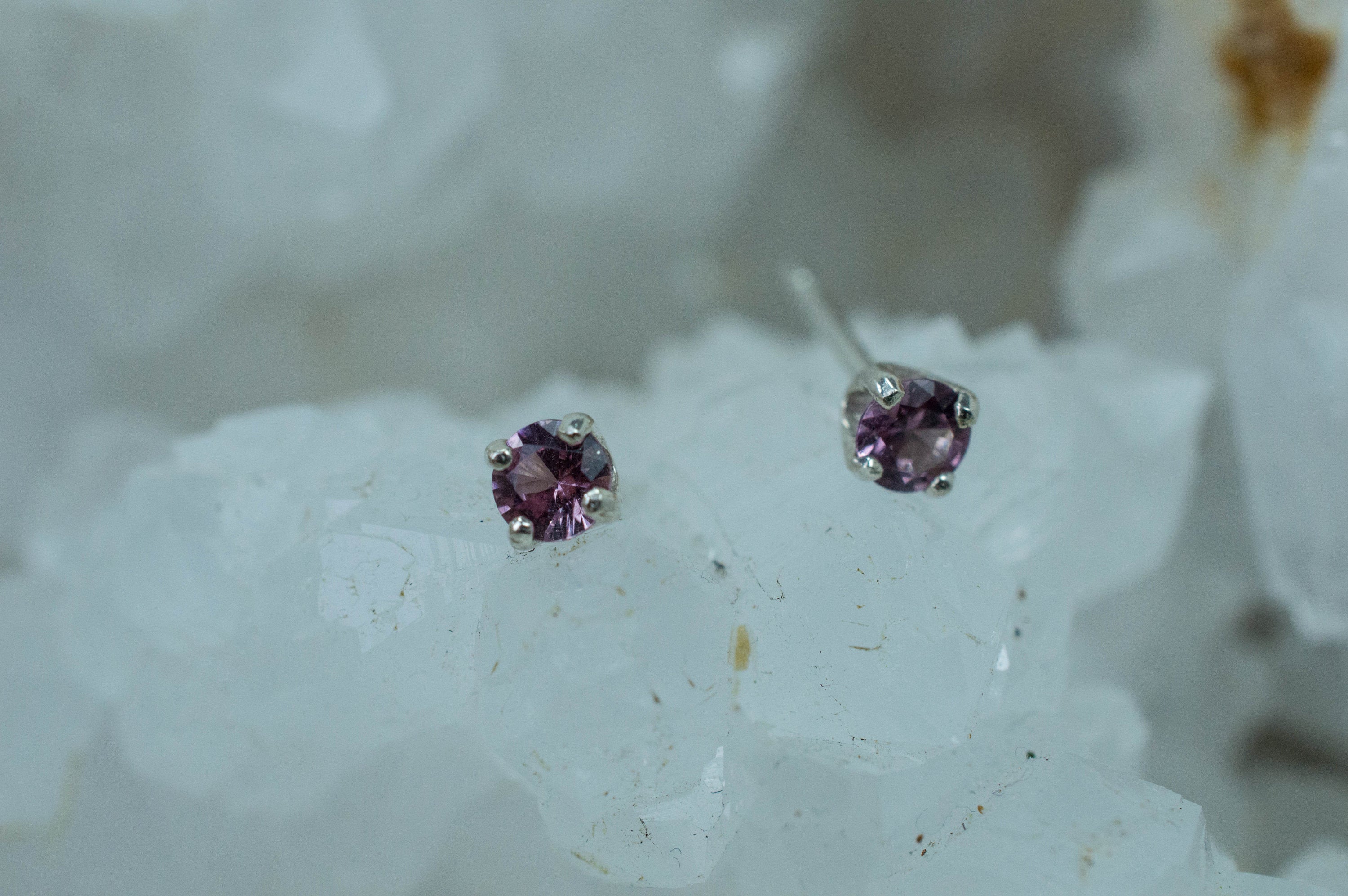 Rhodolite Garnet Earrings, Genuine Untreated Tanzanian Garnet; 0.310cts - Mark Oliver Gems