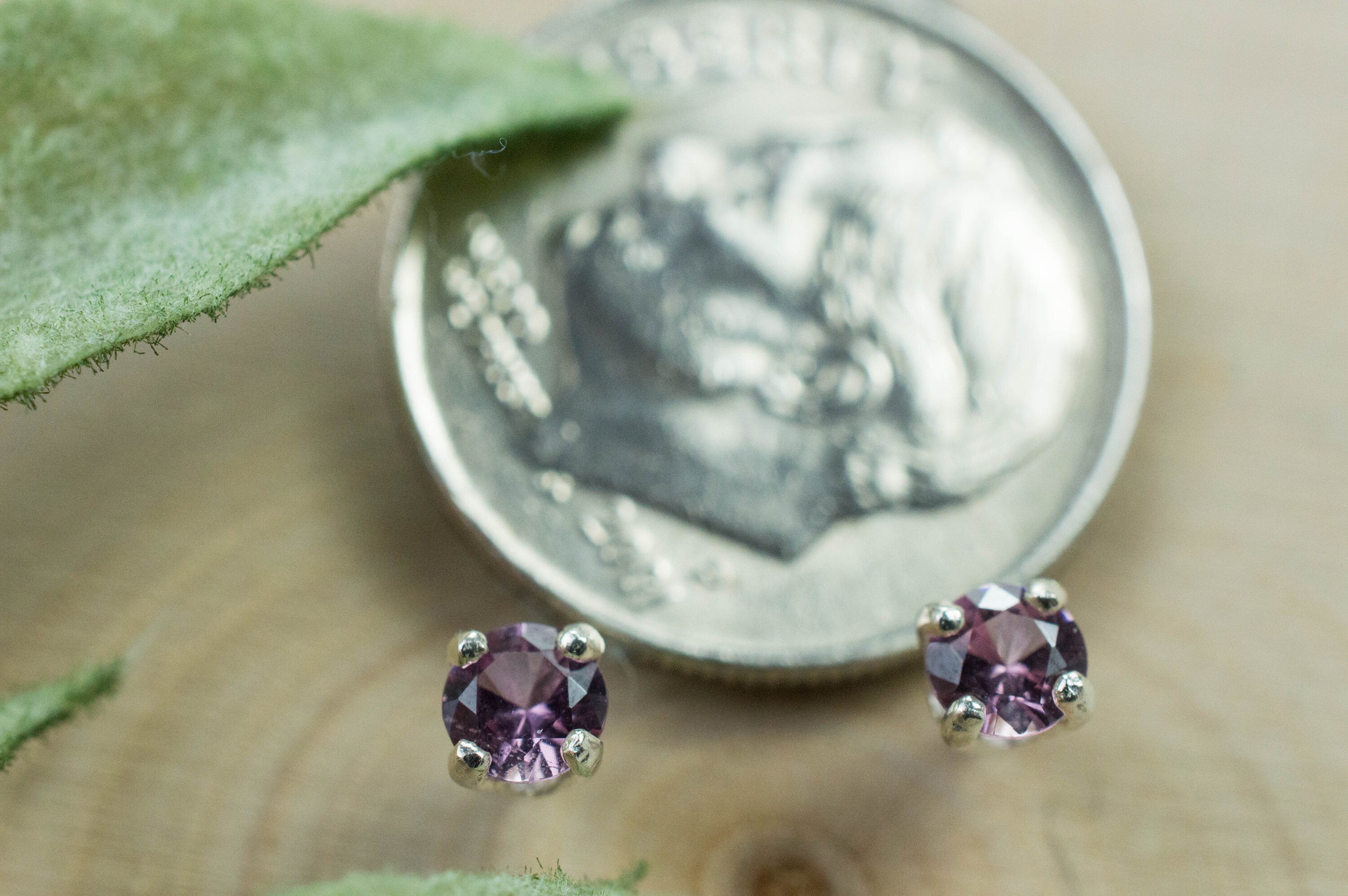 Rhodolite Garnet Earrings, Genuine Untreated Tanzanian Garnet; 0.310cts - Mark Oliver Gems