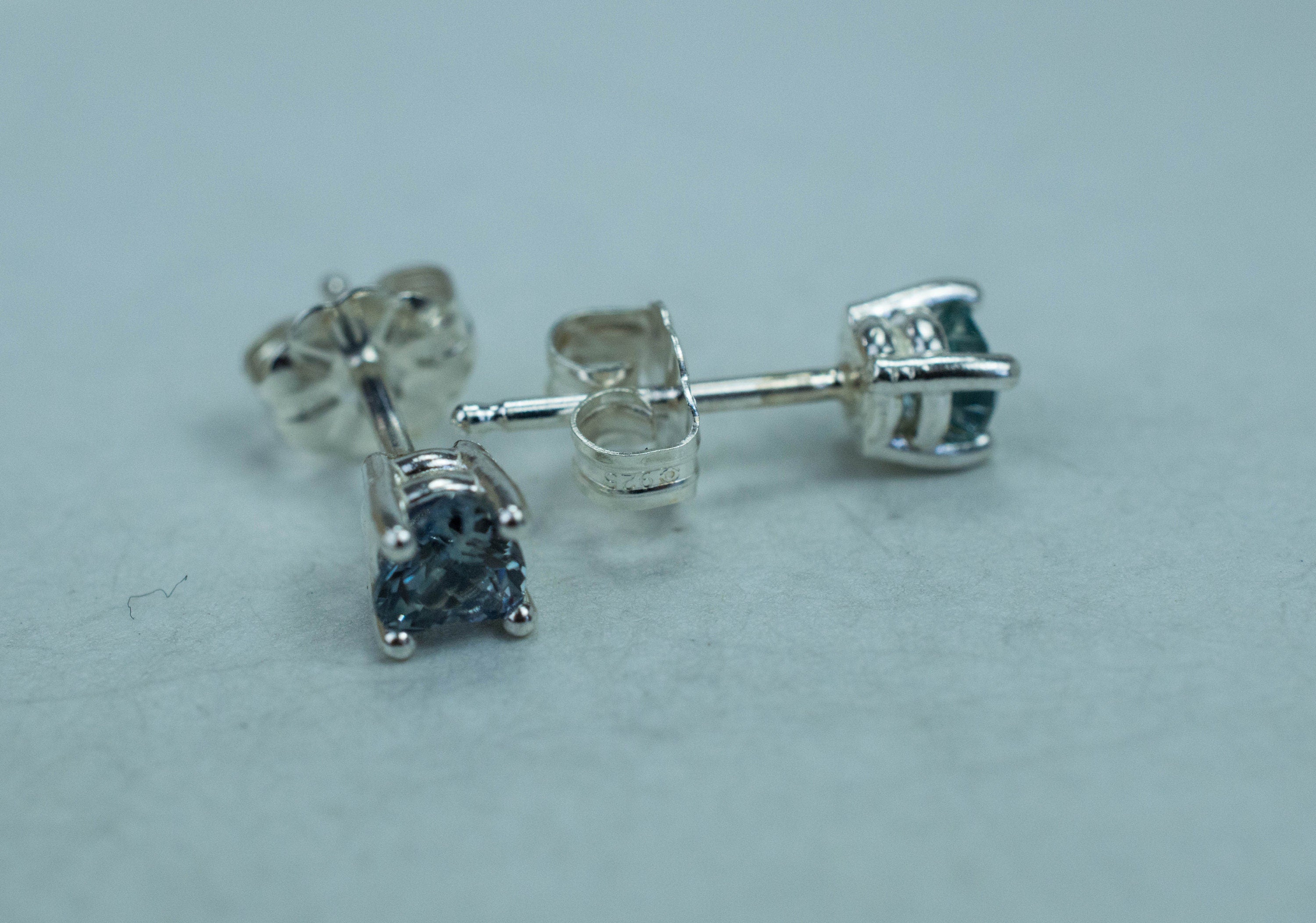Montana Sapphire Earrings; Natural Untreated USA Blue Sapphire; 0.625cts - Mark Oliver Gems