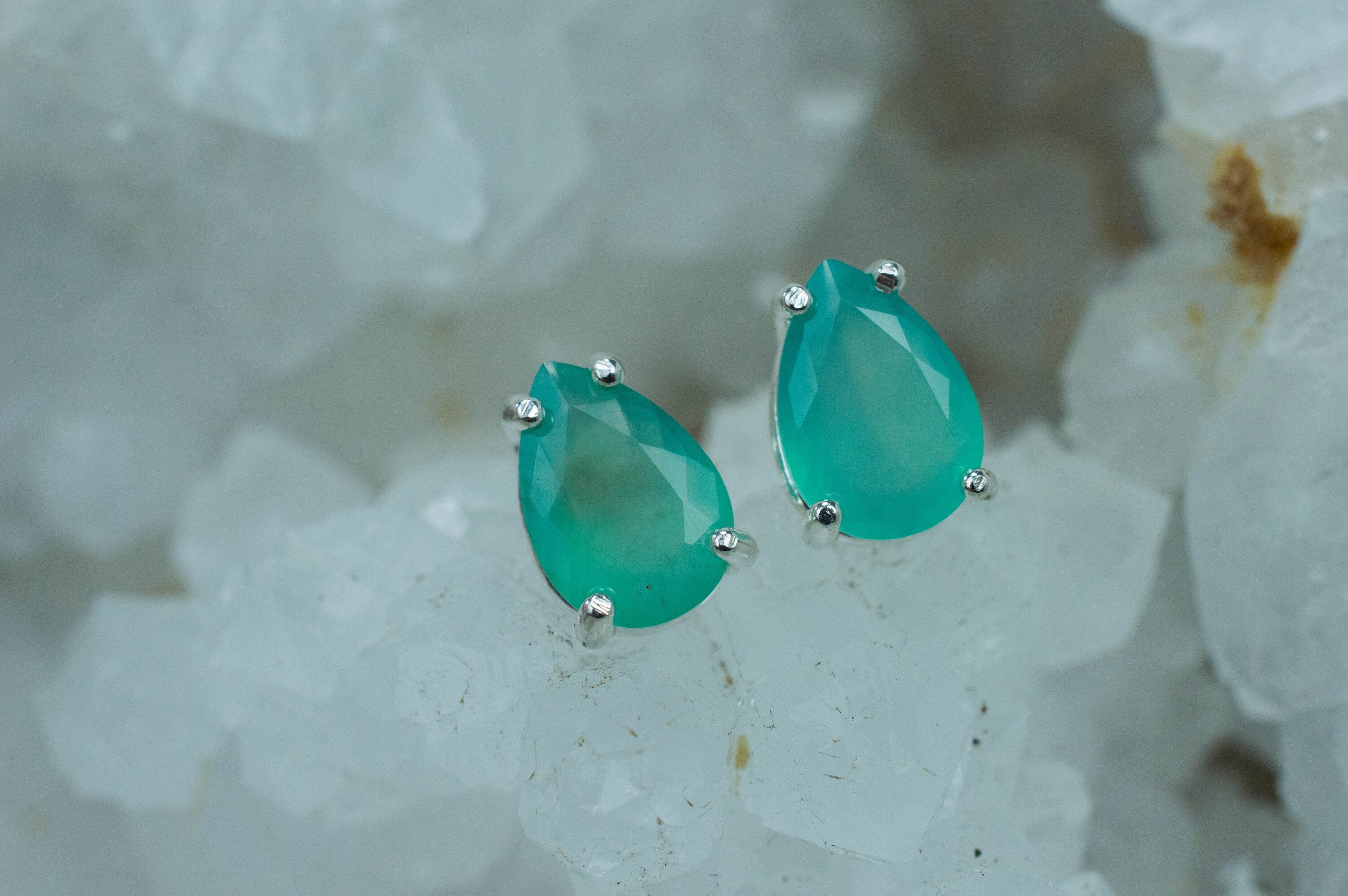 Aquaprase Earrings; Genuine Untreated African Aquaprase™; 2.480cts - Mark Oliver Gems