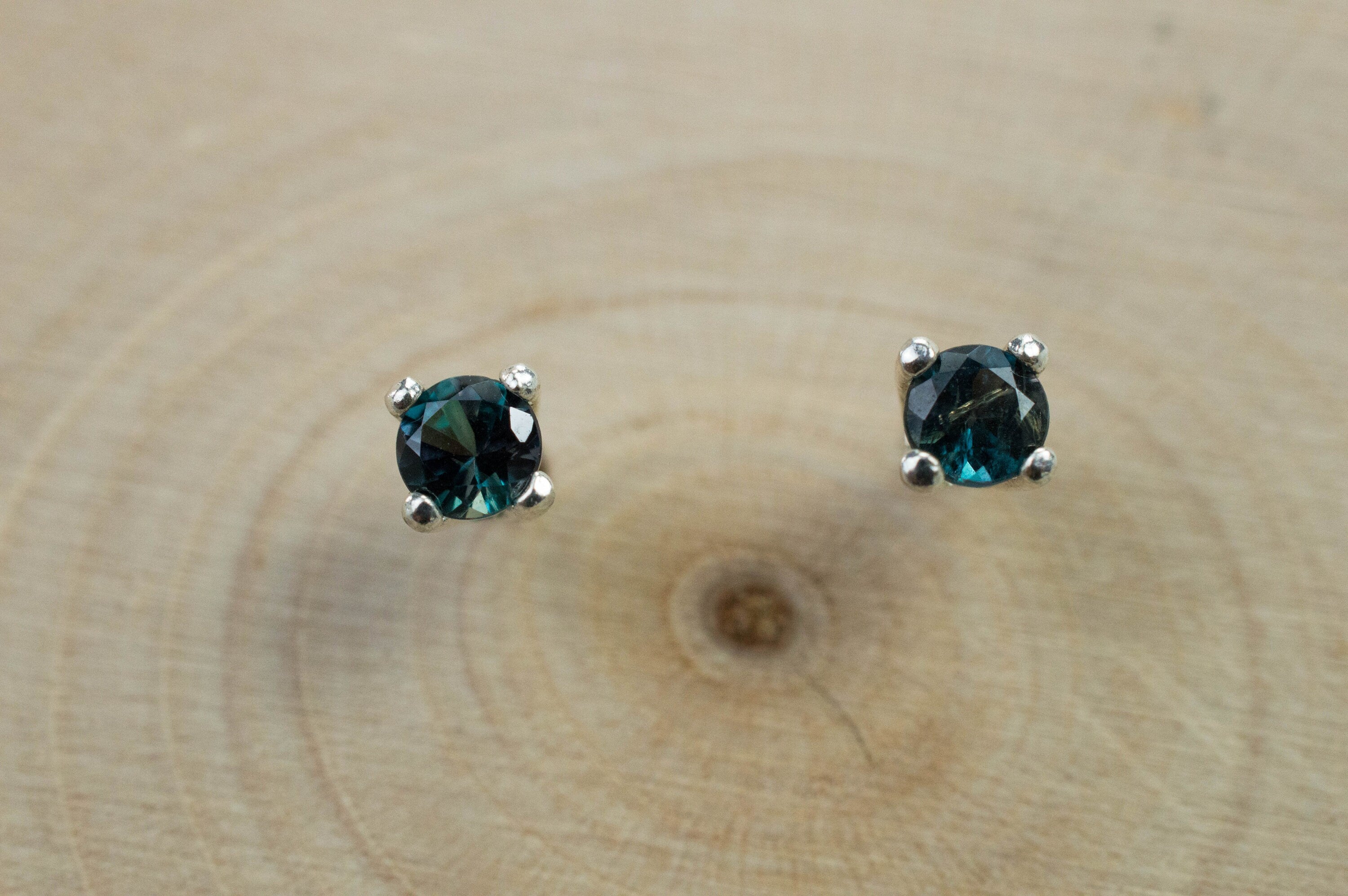 Alexandrite Earrings; Genuine Untreated Brazilian Color Change Alexandrite; 0.325cts - Mark Oliver Gems