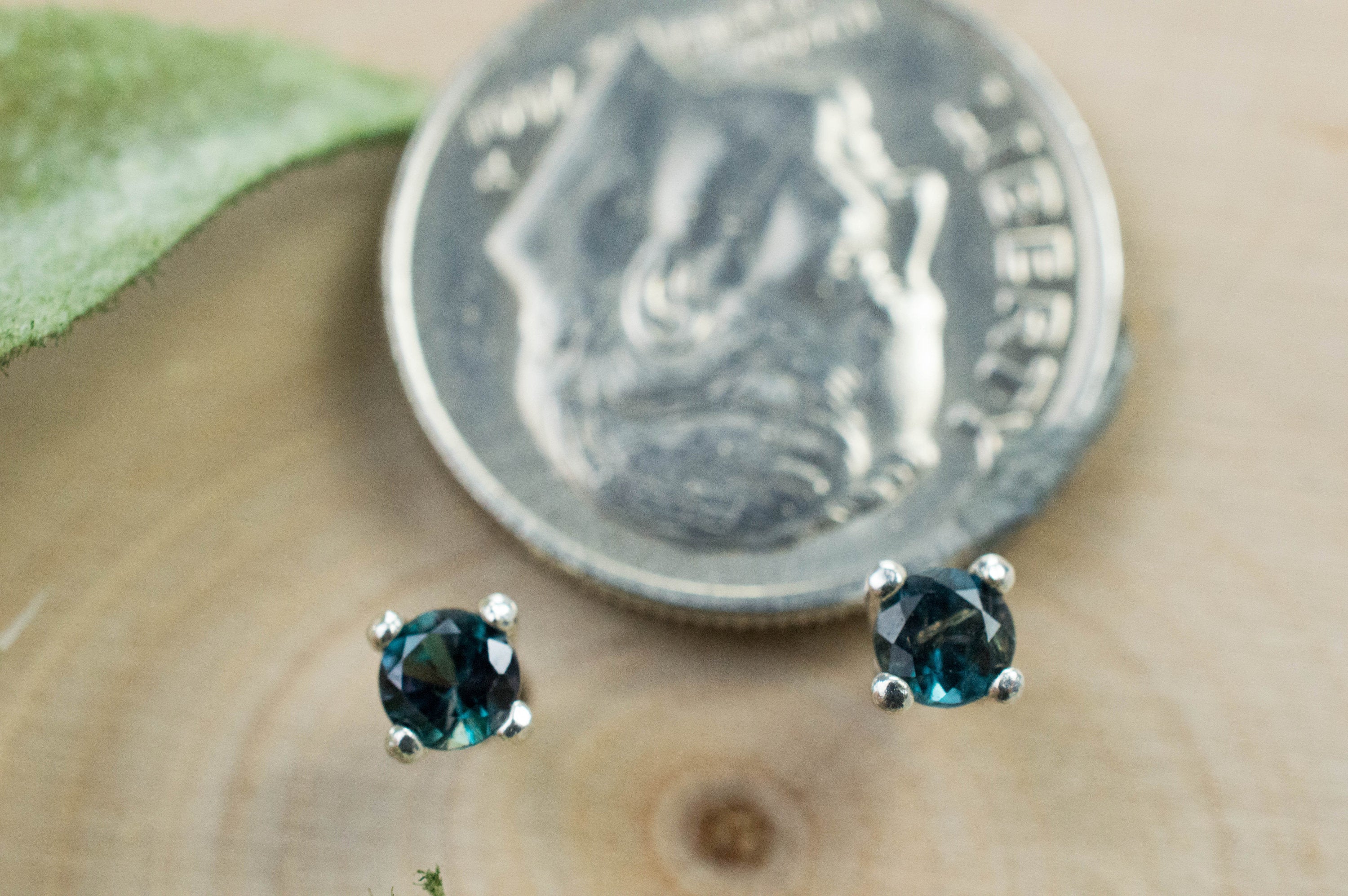 Alexandrite Earrings; Genuine Untreated Brazilian Color Change Alexandrite; 0.325cts - Mark Oliver Gems