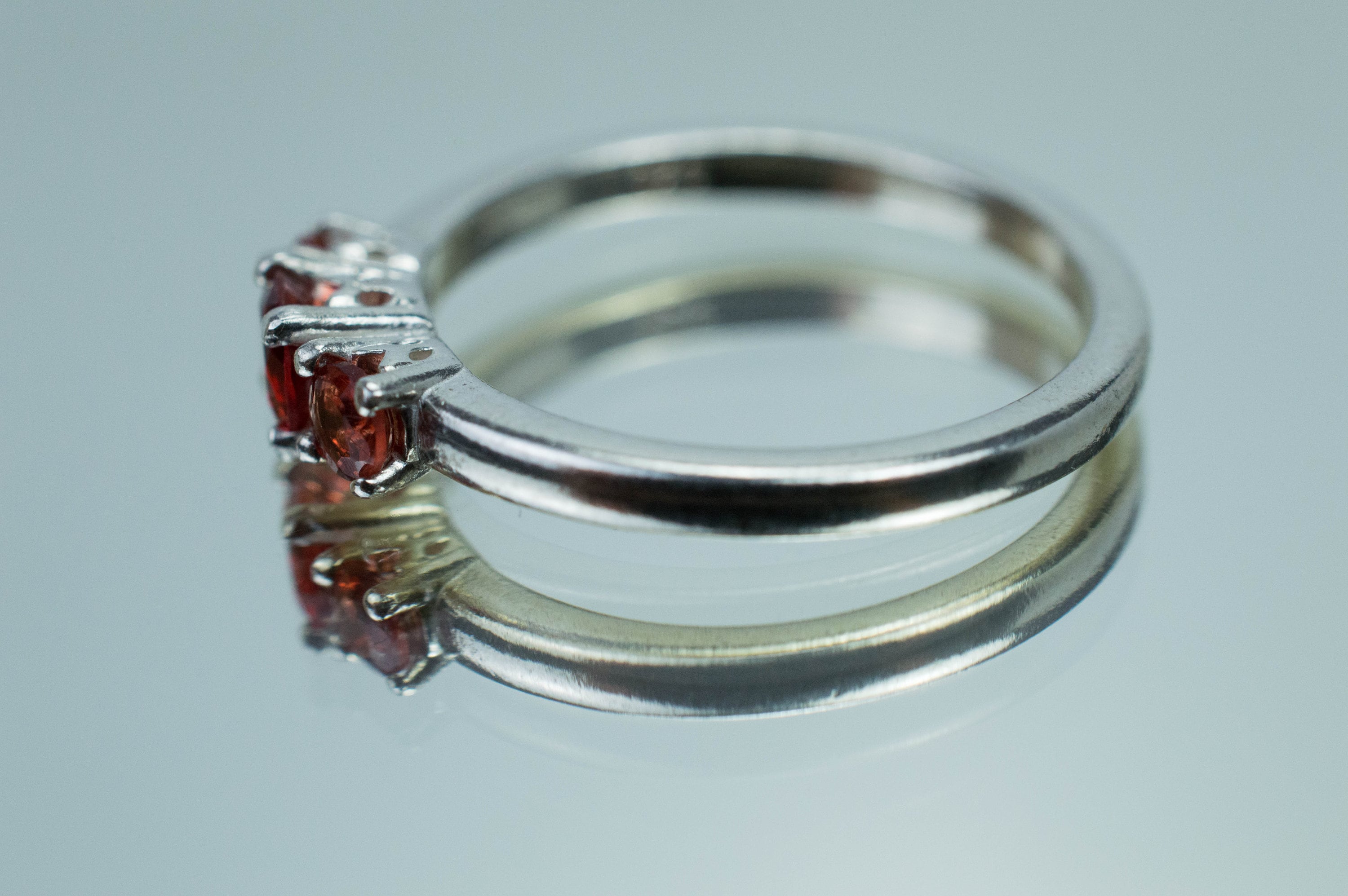 Oregon Sunstone Ring, Genuine Untreated Red Sunstones; 0.420cts - Mark Oliver Gems