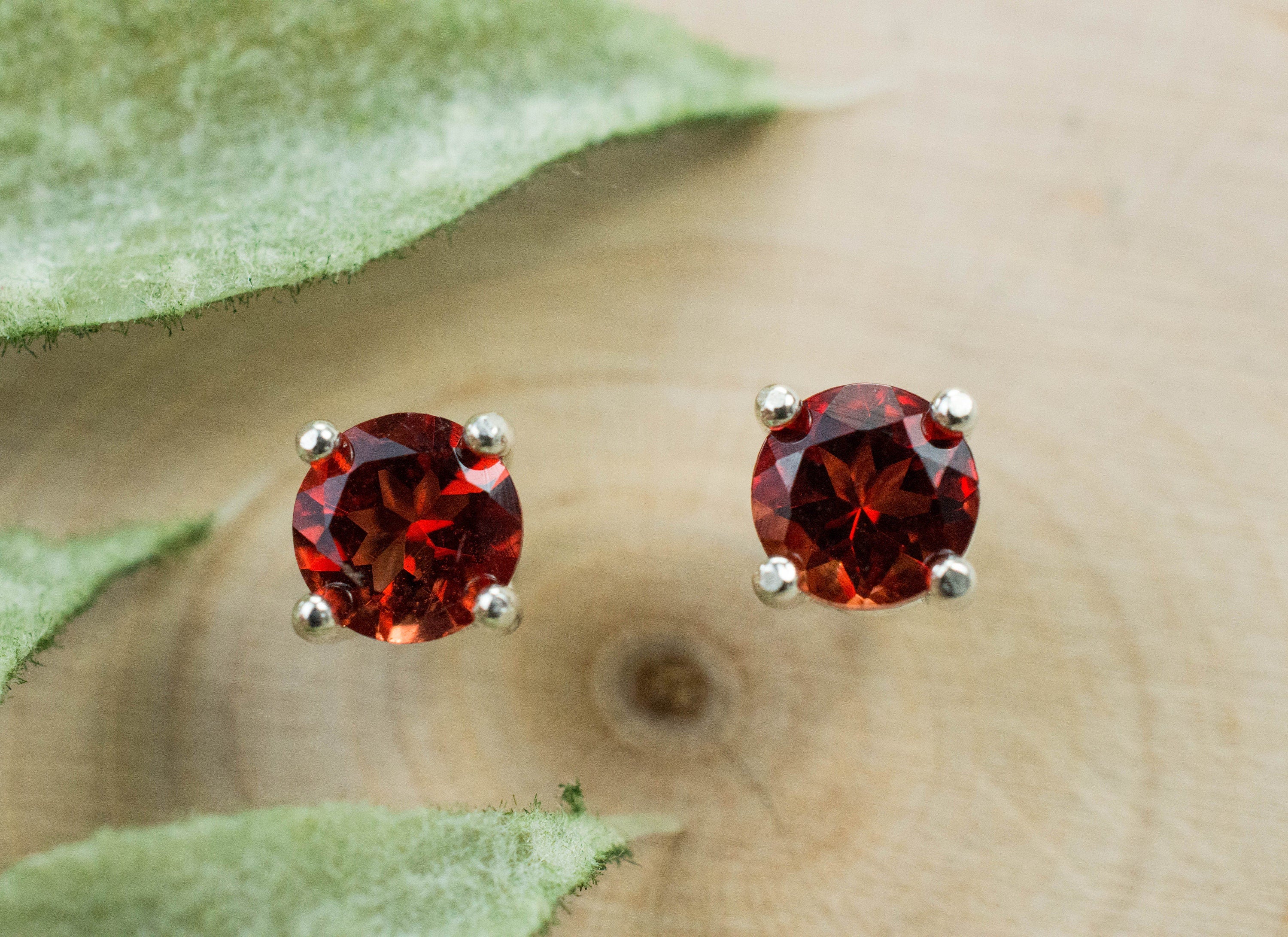 Red Oregon Sunstone Earrings; Natural Untreated USA Sunstone; 0.945cts - Mark Oliver Gems