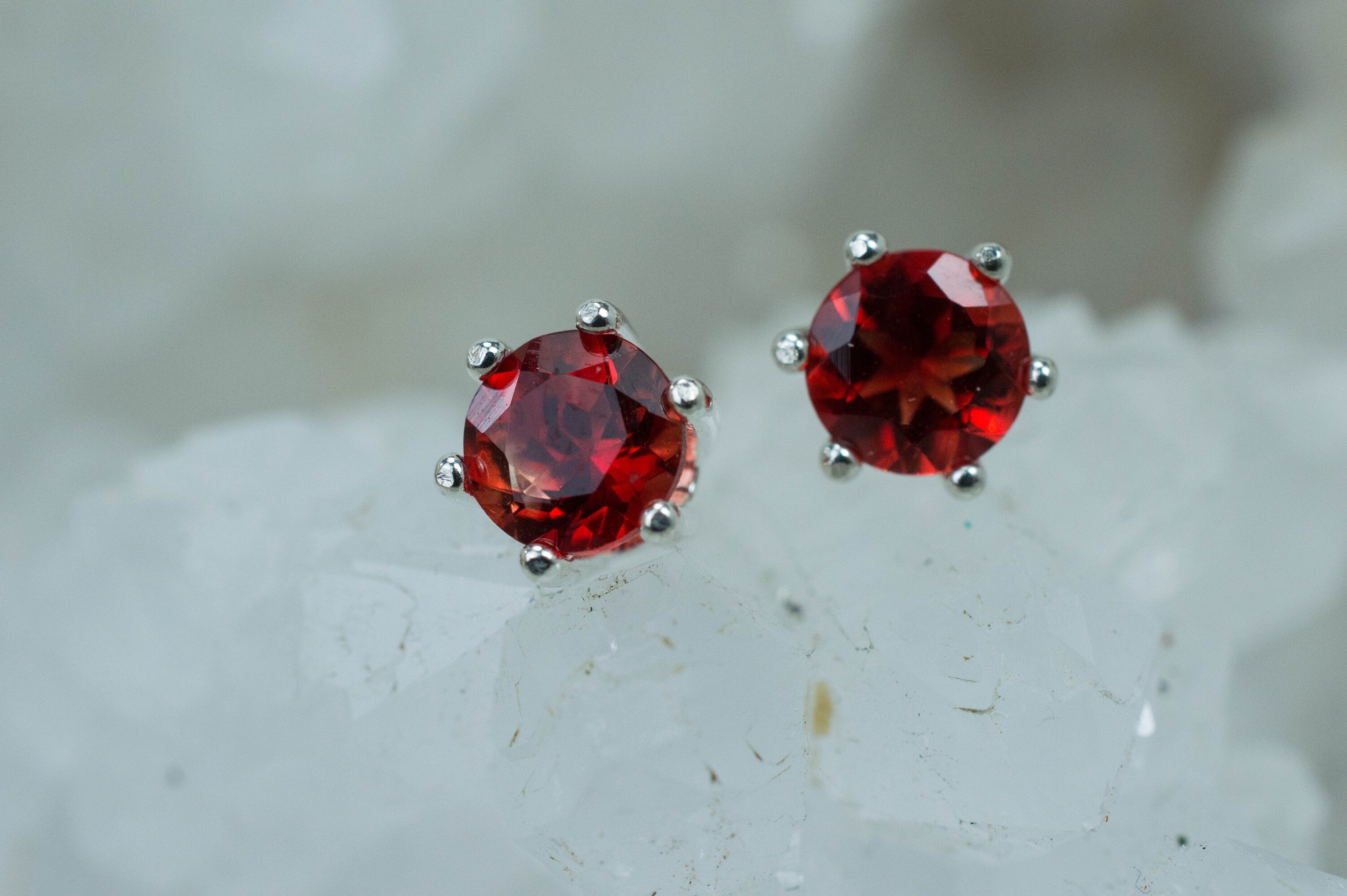 Red Oregon Sunstone Earrings; Natural Untreated USA Sunstone; 0.935cts - Mark Oliver Gems