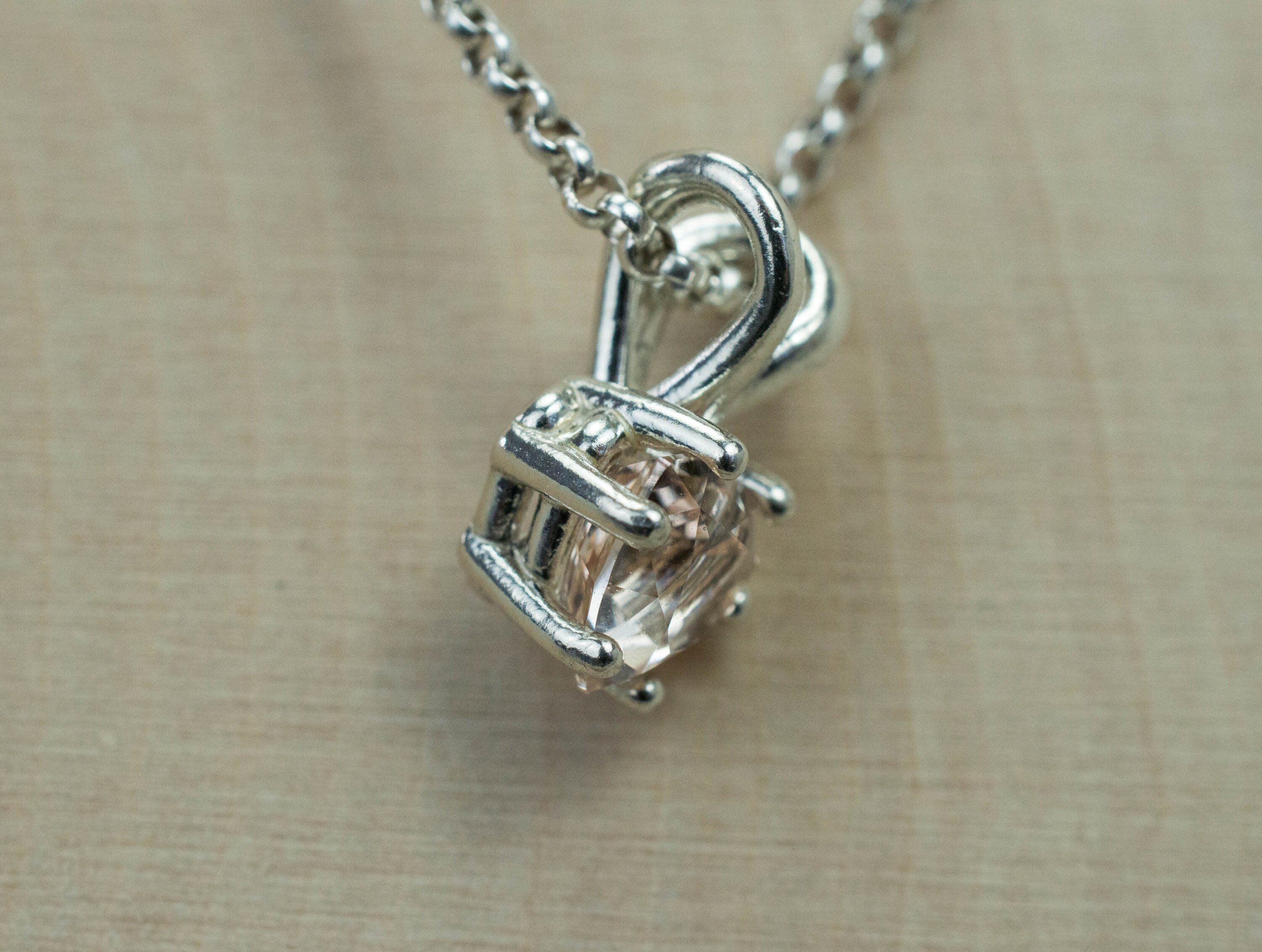 Morganite Pendant; Genuine Untreated Madagascar Morganite; 0.775cts - Mark Oliver Gems