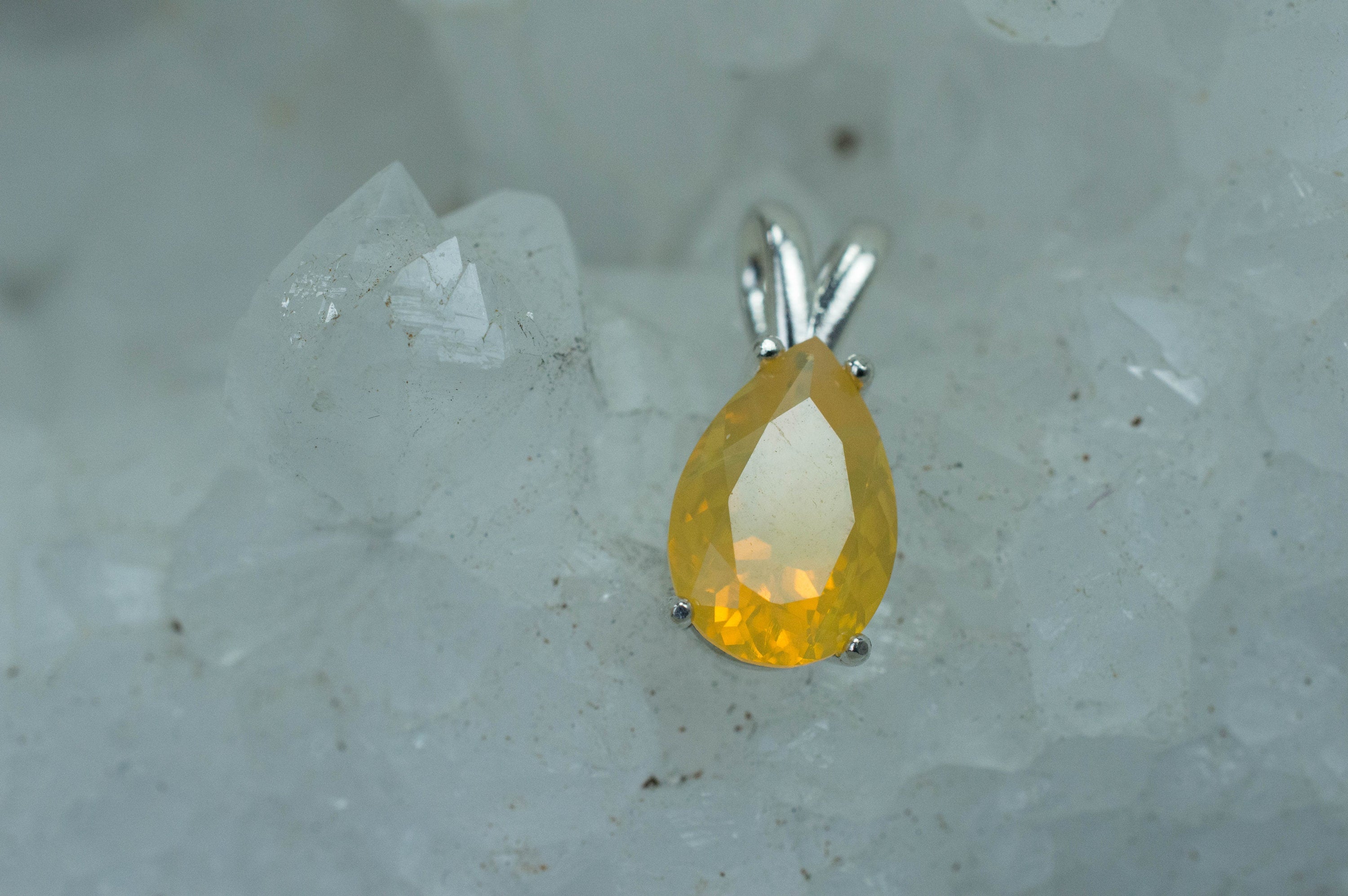 Fire Opal Pendant, Genuine Untreated Mexican Opal; 1.755cts - Mark Oliver Gems