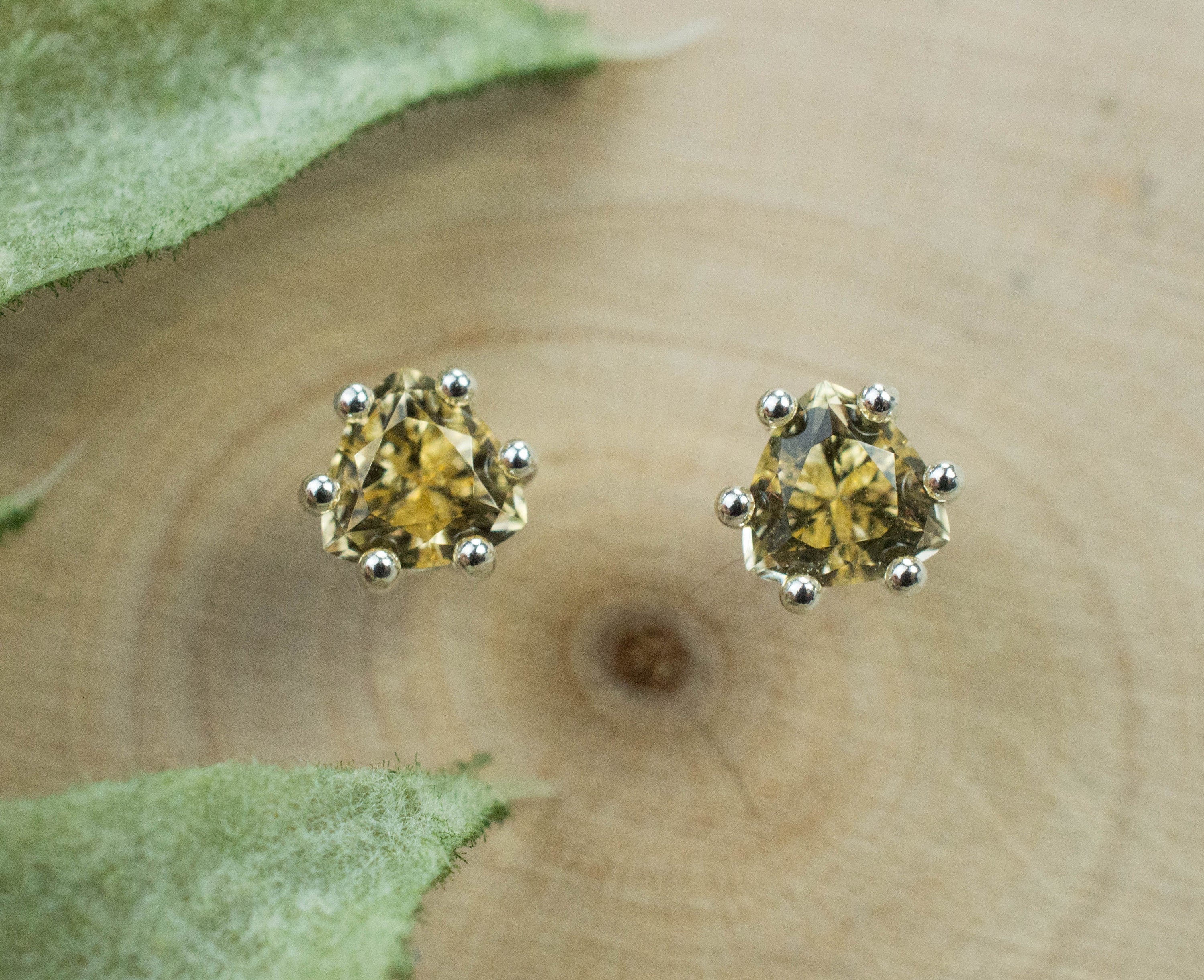 Imperial Topaz Earrings; Natural Untreated Brazil Topaz; 0.810cts - Mark Oliver Gems