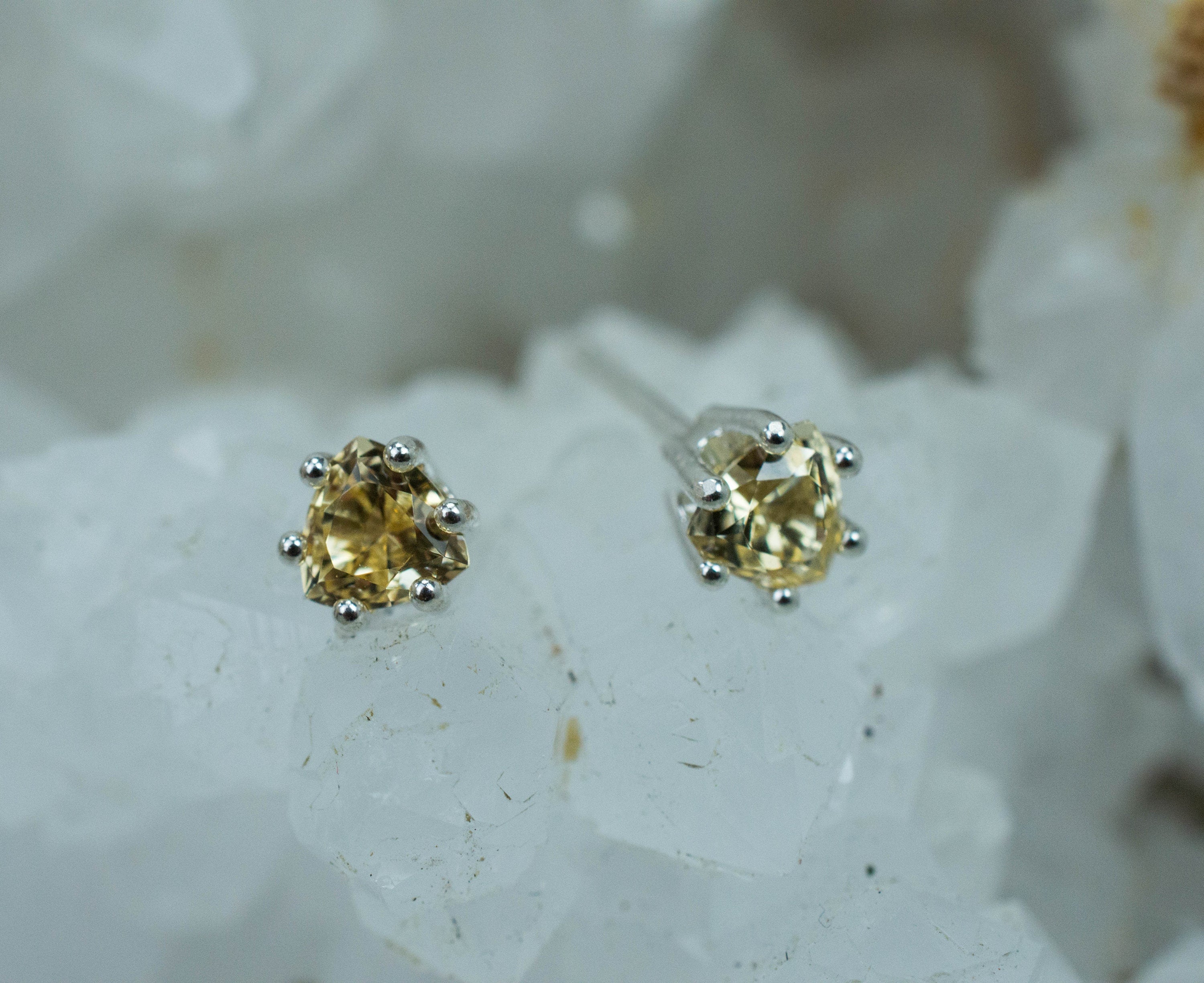 Imperial Topaz Earrings; Natural Untreated Brazil Topaz; 0.810cts - Mark Oliver Gems