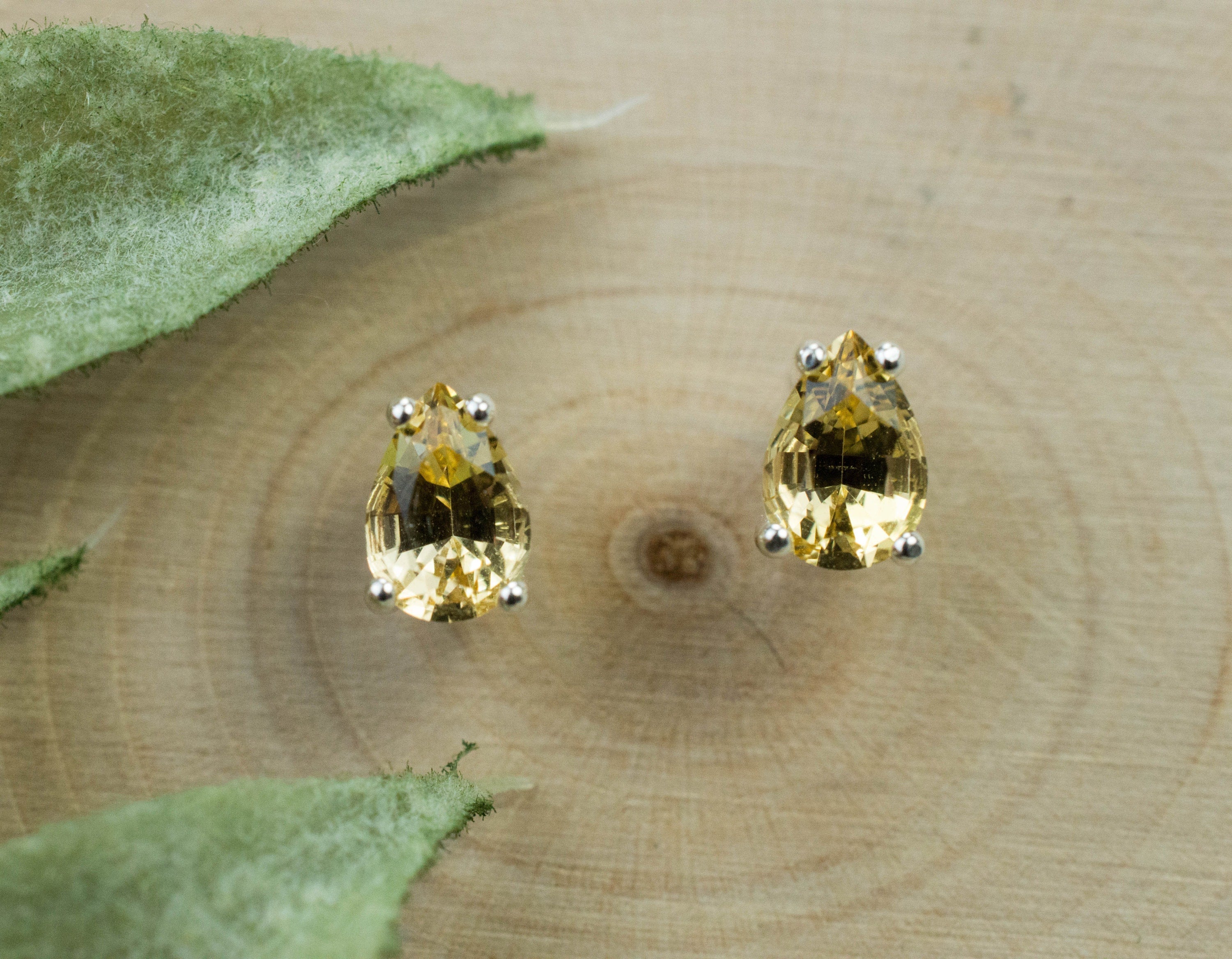 Imperial Topaz Earrings; Natural Untreated Brazil Topaz; 1.140cts - Mark Oliver Gems