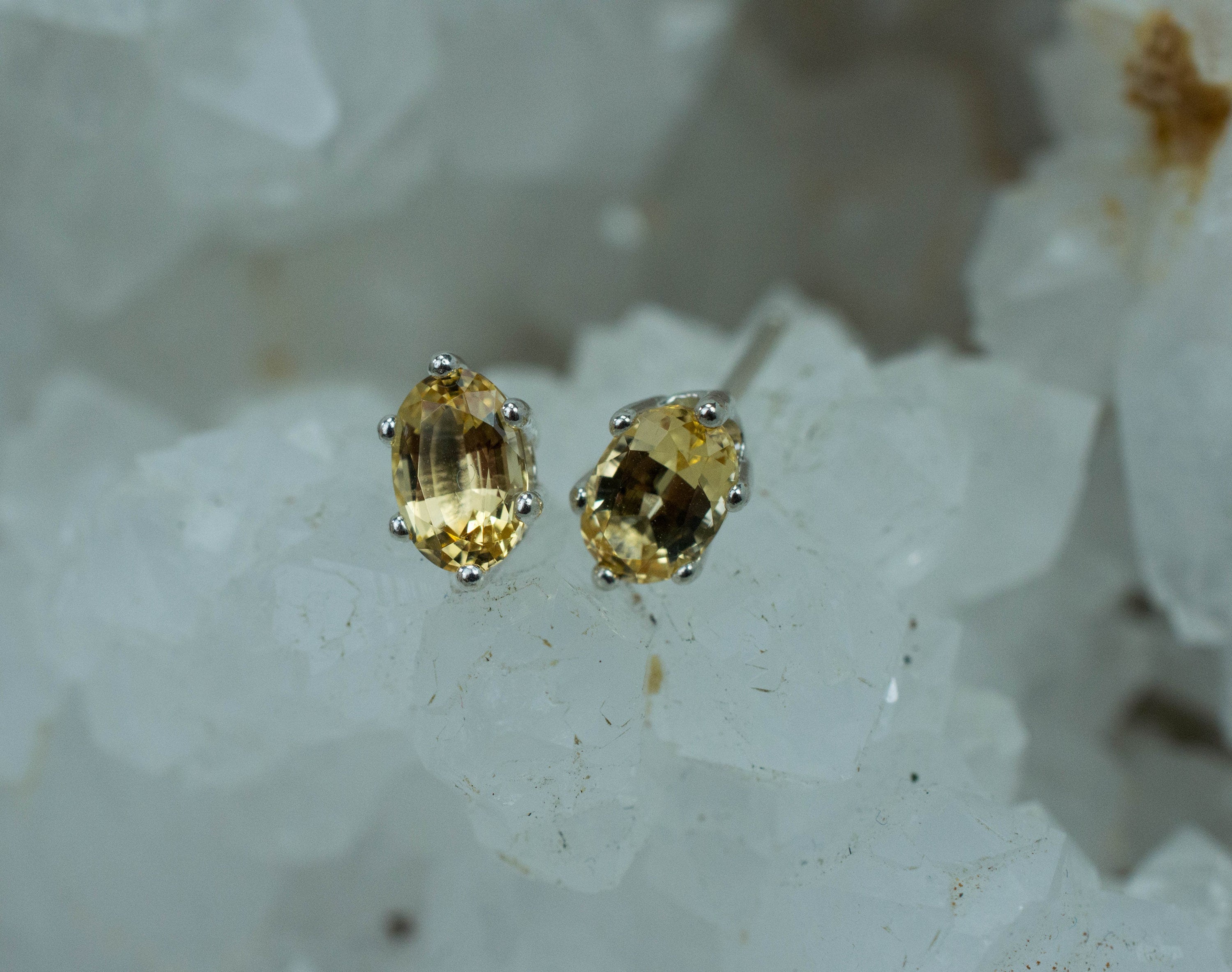 Imperial Topaz Earrings; Natural Untreated Brazil Topaz; 1.210cts - Mark Oliver Gems