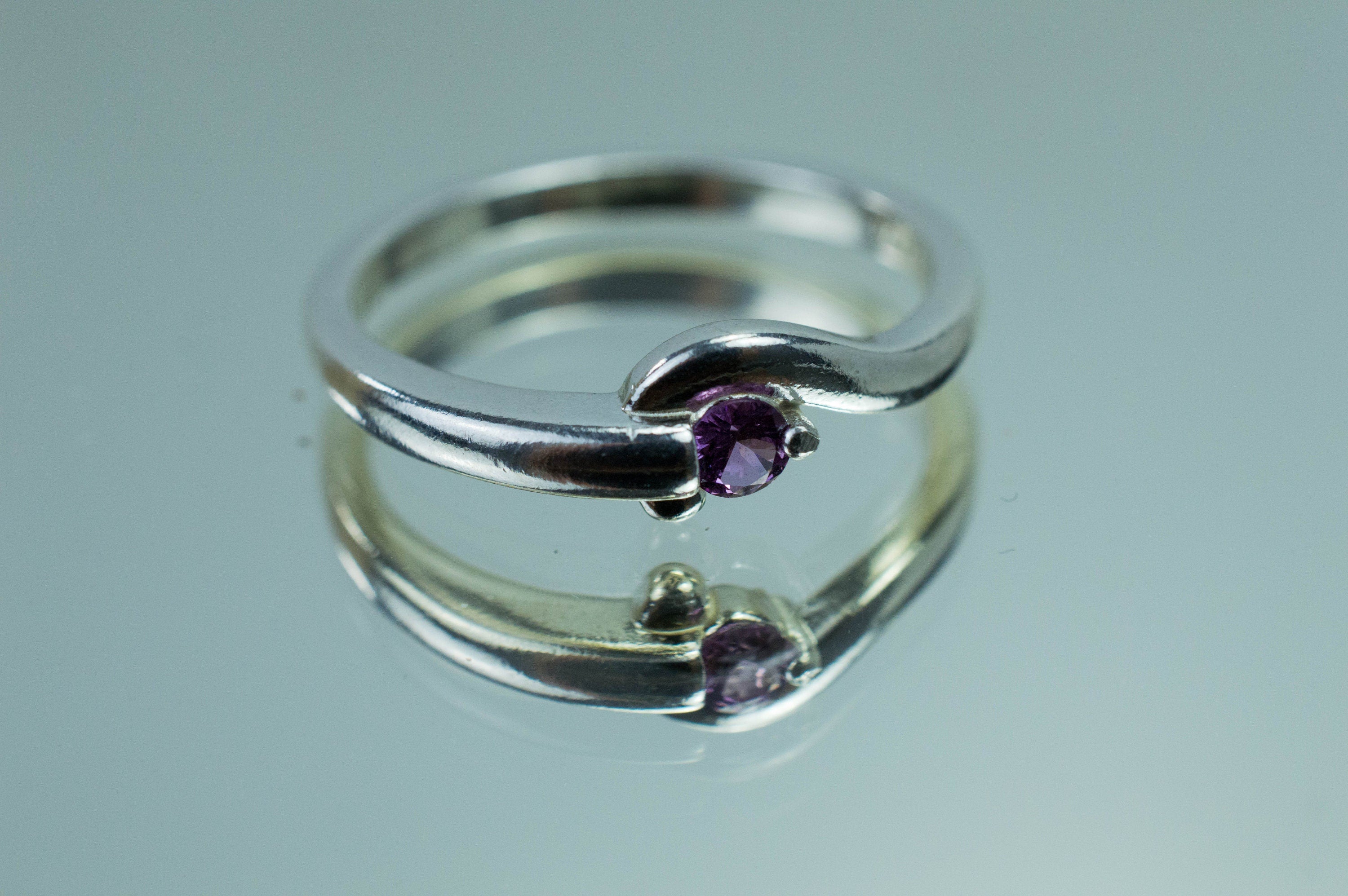 Purple Garnet Ring, Natural Untreated Rare Mozambique Garnet; 0.105cts - Mark Oliver Gems