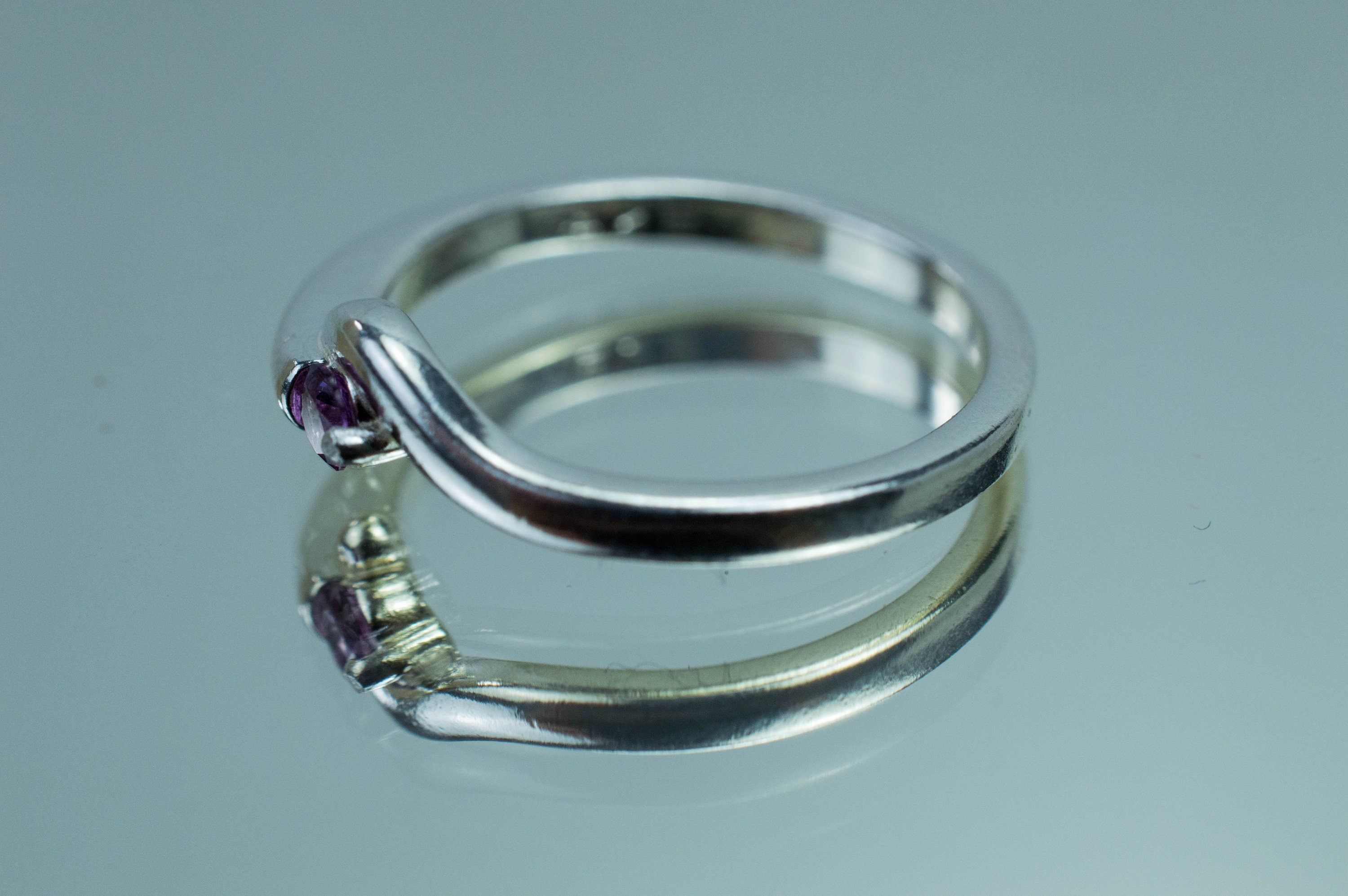 Purple Garnet Ring, Natural Untreated Rare Mozambique Garnet; 0.105cts - Mark Oliver Gems
