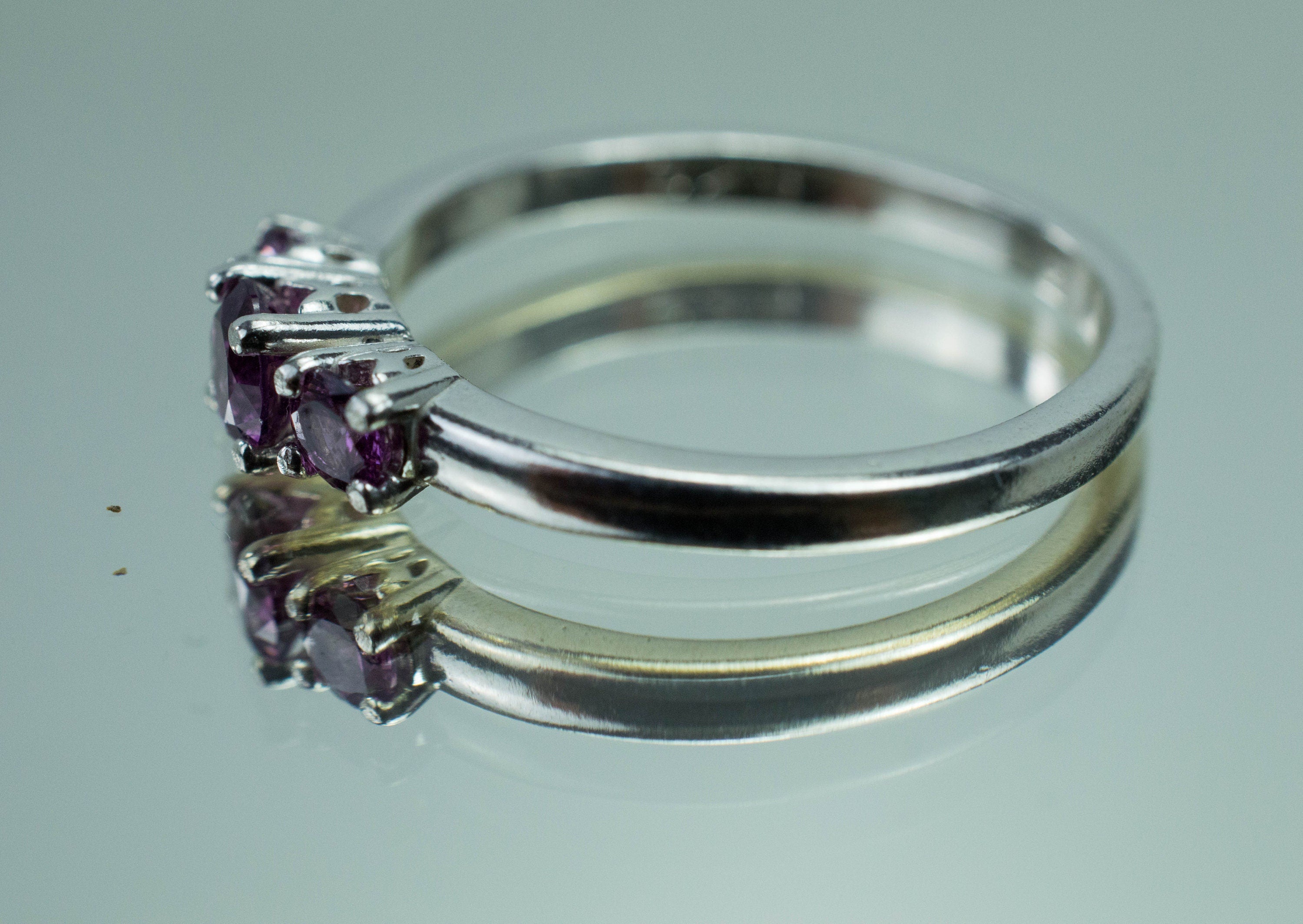 Purple Garnet Sterling Silver Ring, Genuine Untreated Rare Mozambique Garnets; 0.605cts - Mark Oliver Gems