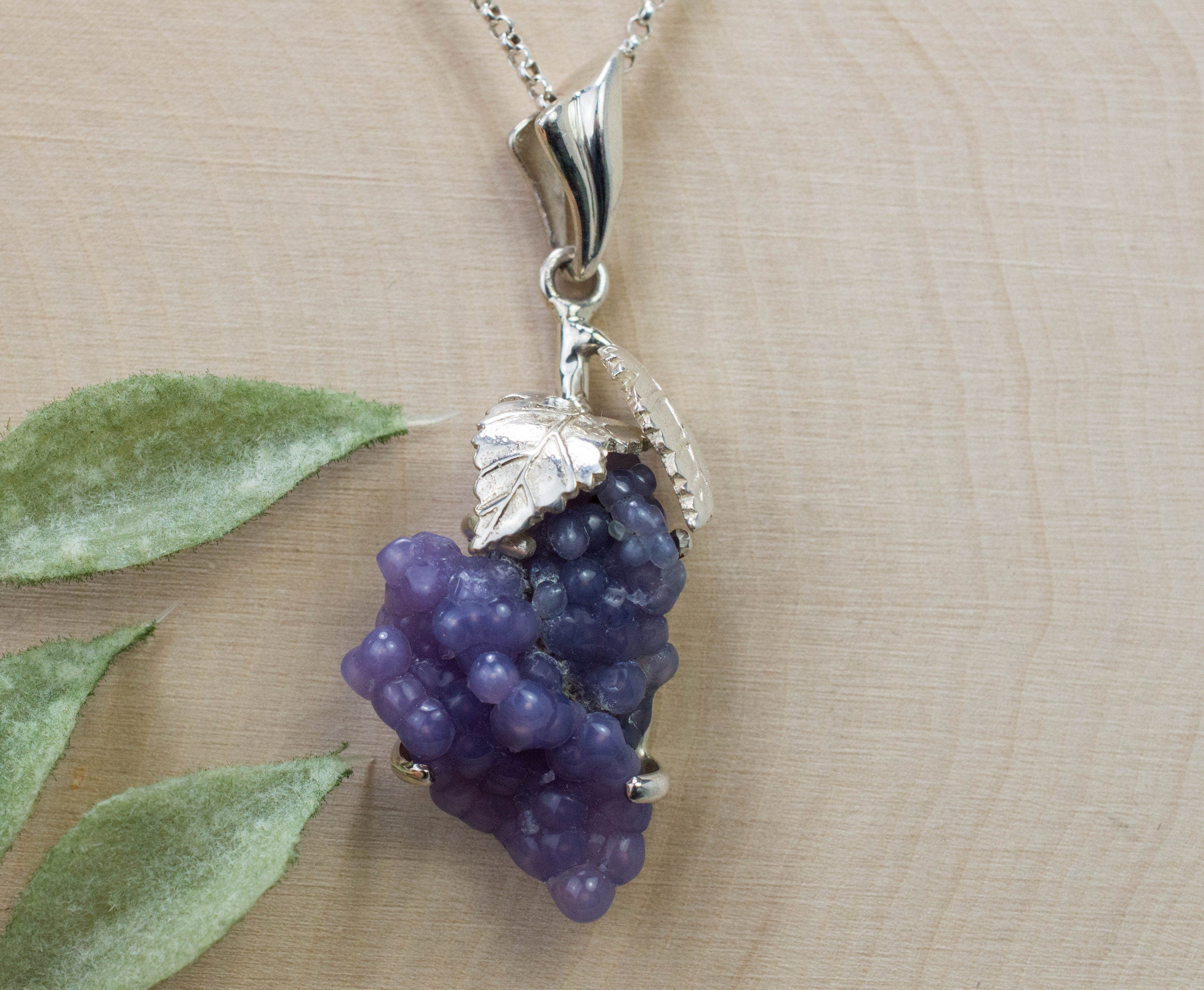 Necklace high quality Naturalisasi Grape Agate wirewrap