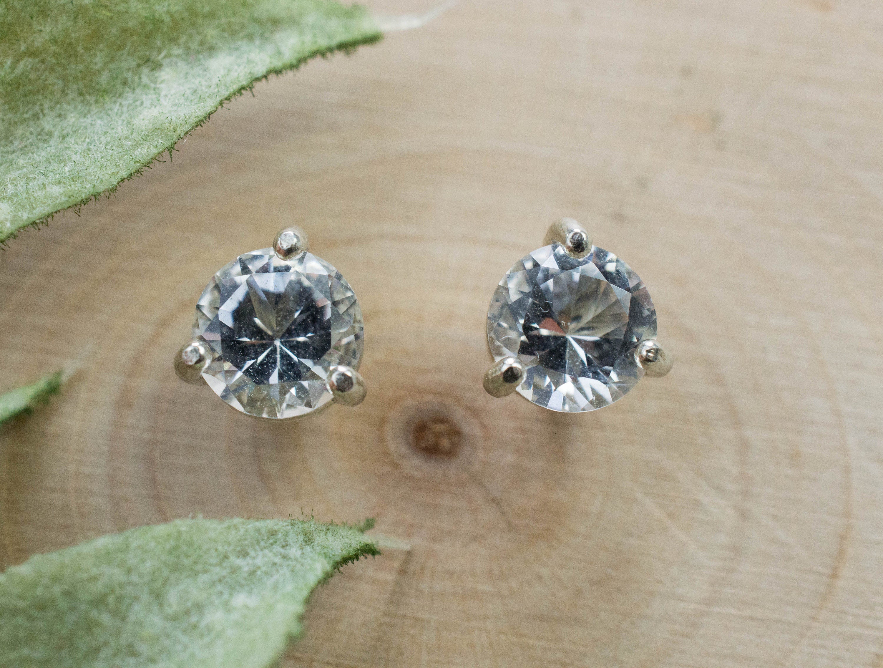 Silver Topaz Earrings; Genuine Untreated Brazil Topaz; 1.760cts - Mark Oliver Gems