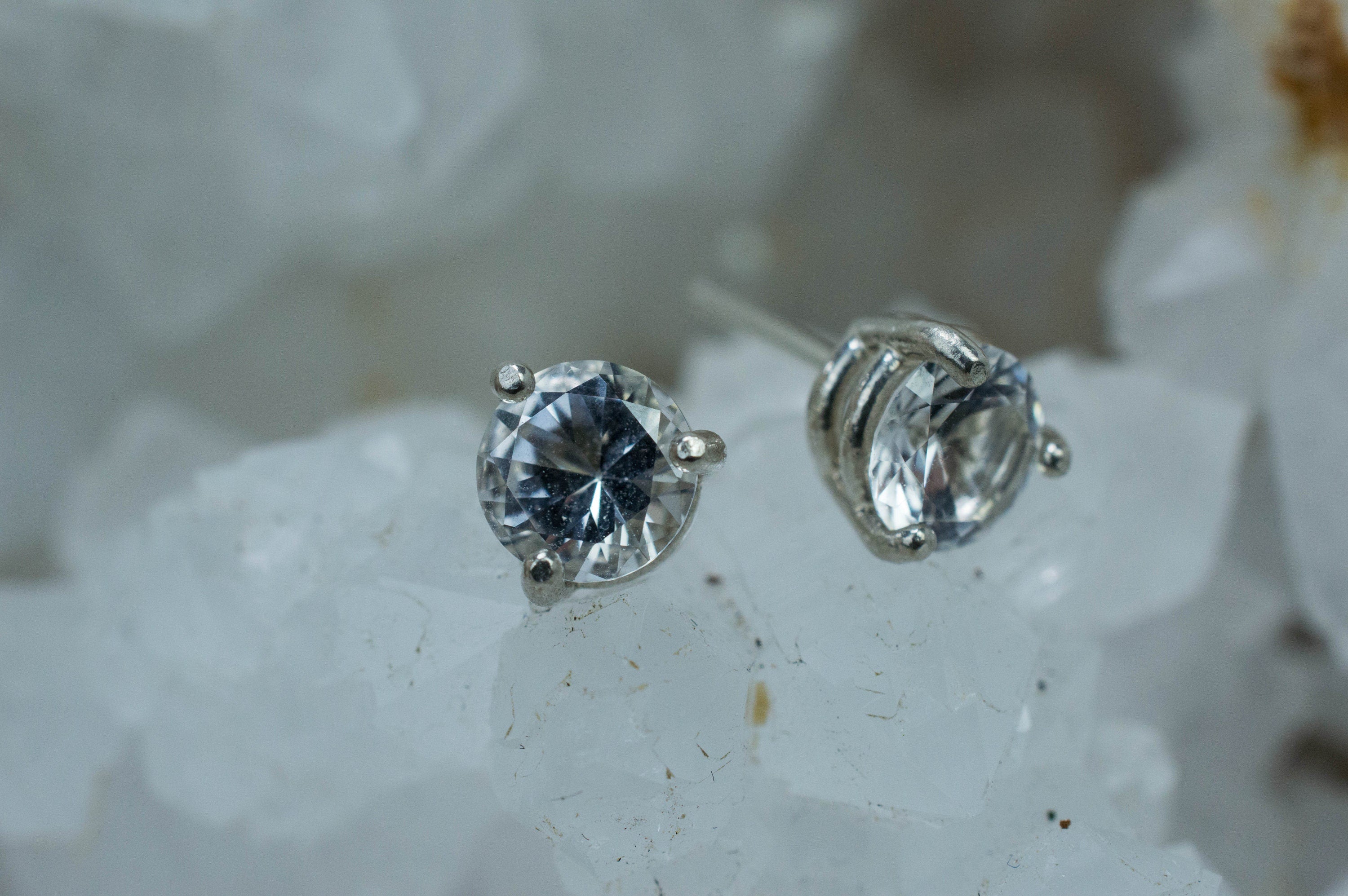 Silver Topaz Earrings; Genuine Untreated Brazil Topaz; 1.760cts - Mark Oliver Gems