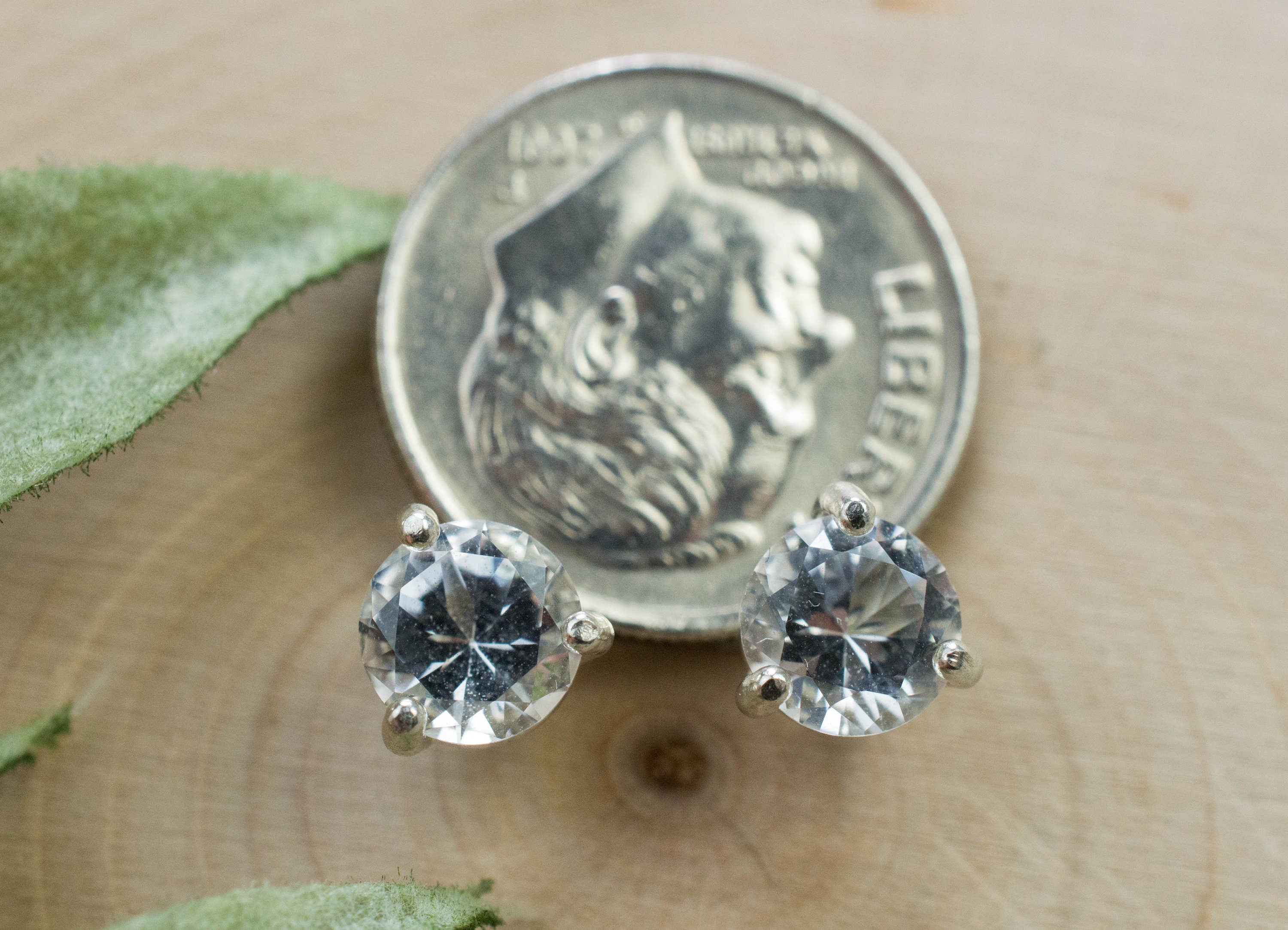 Silver Topaz Earrings; Genuine Untreated Brazil Topaz; 1.760cts - Mark Oliver Gems