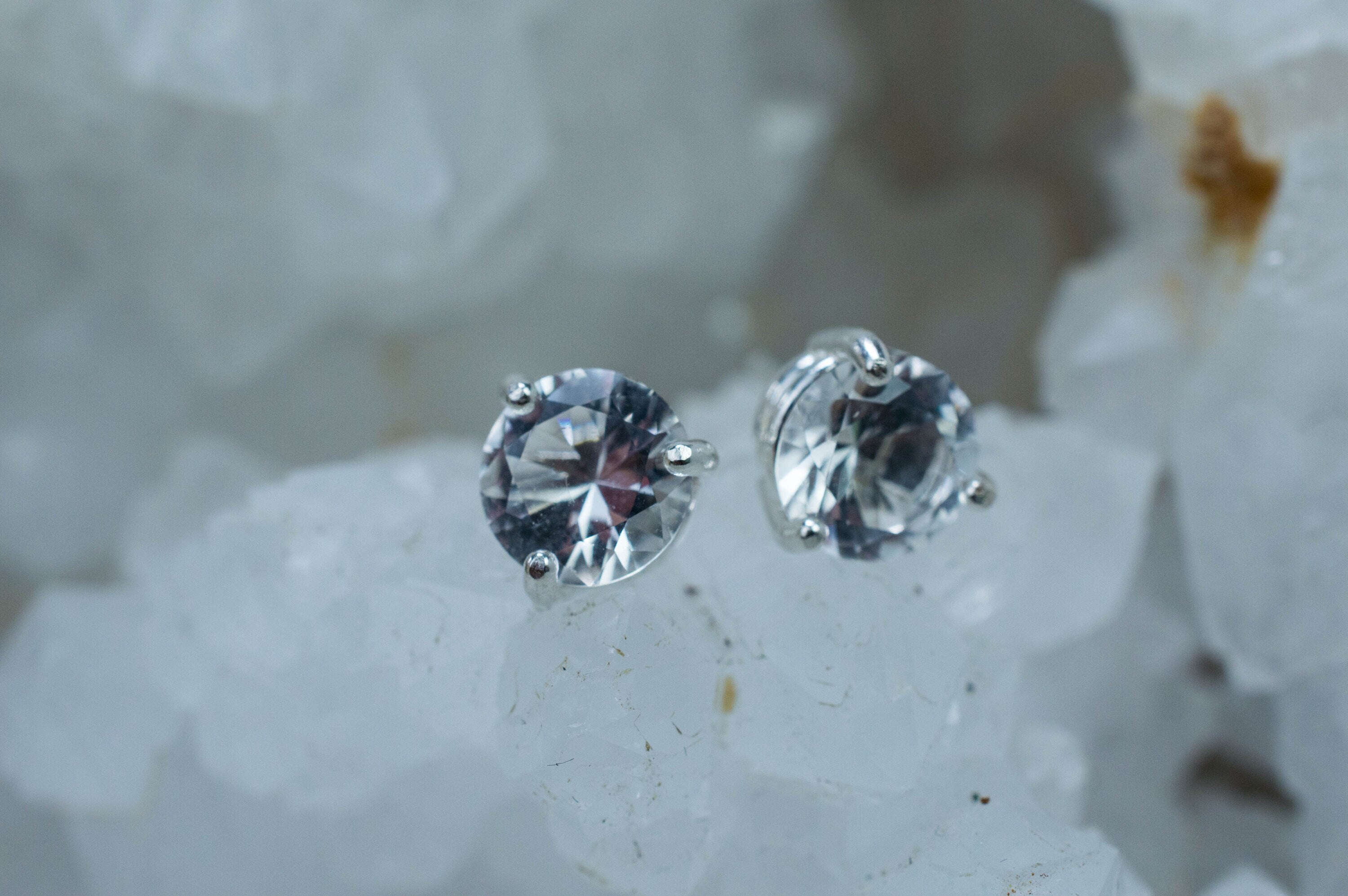 Silver Topaz Earrings; Genuine Untreated Brazil Topaz; 2.505cts - Mark Oliver Gems