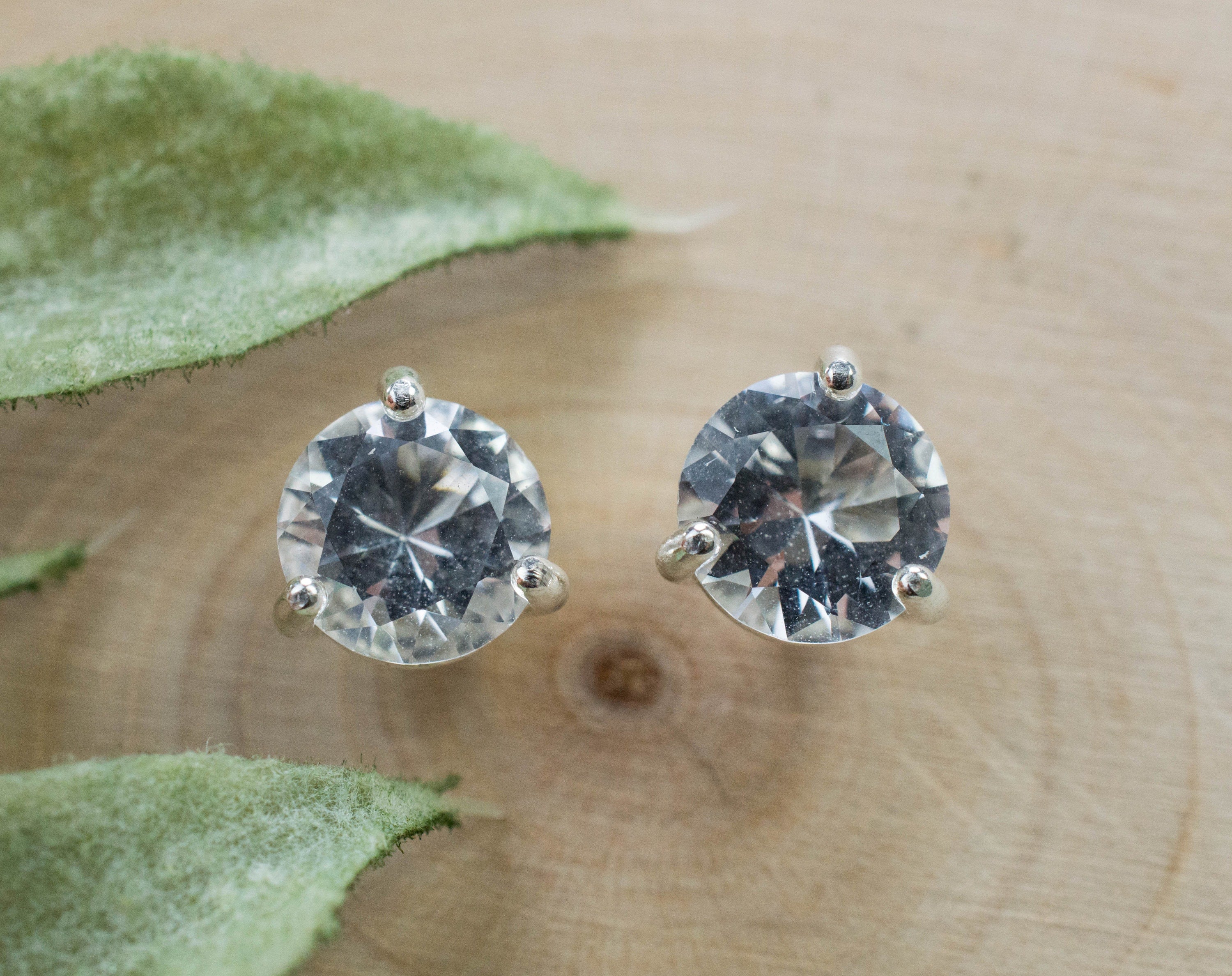 Silver Topaz Earrings; Genuine Untreated Brazil Topaz; 2.505cts - Mark Oliver Gems