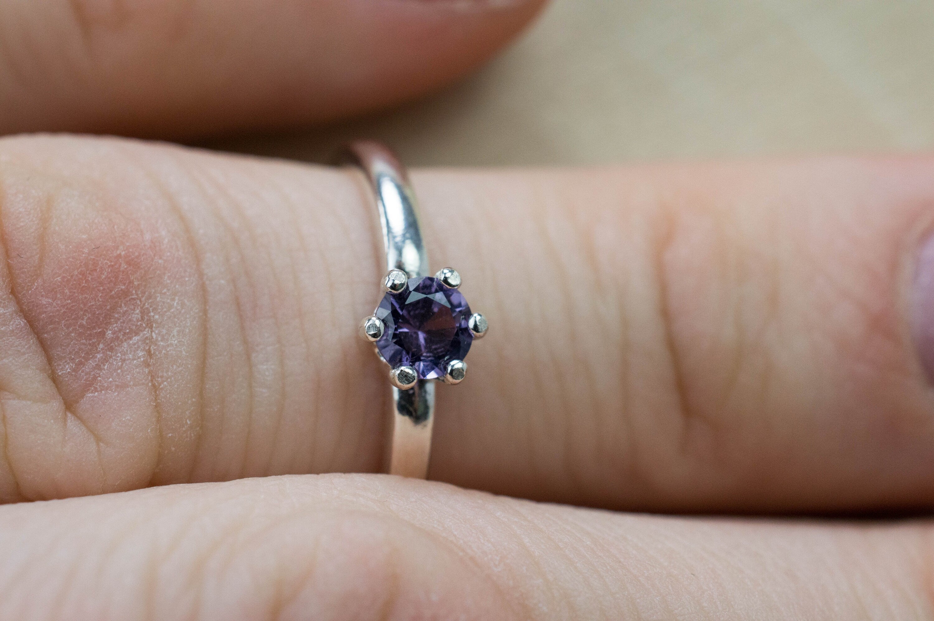 Purple Spinel Ring; Genuine Untreated Sri Lanka Spinel; 0.355cts - Mark Oliver Gems
