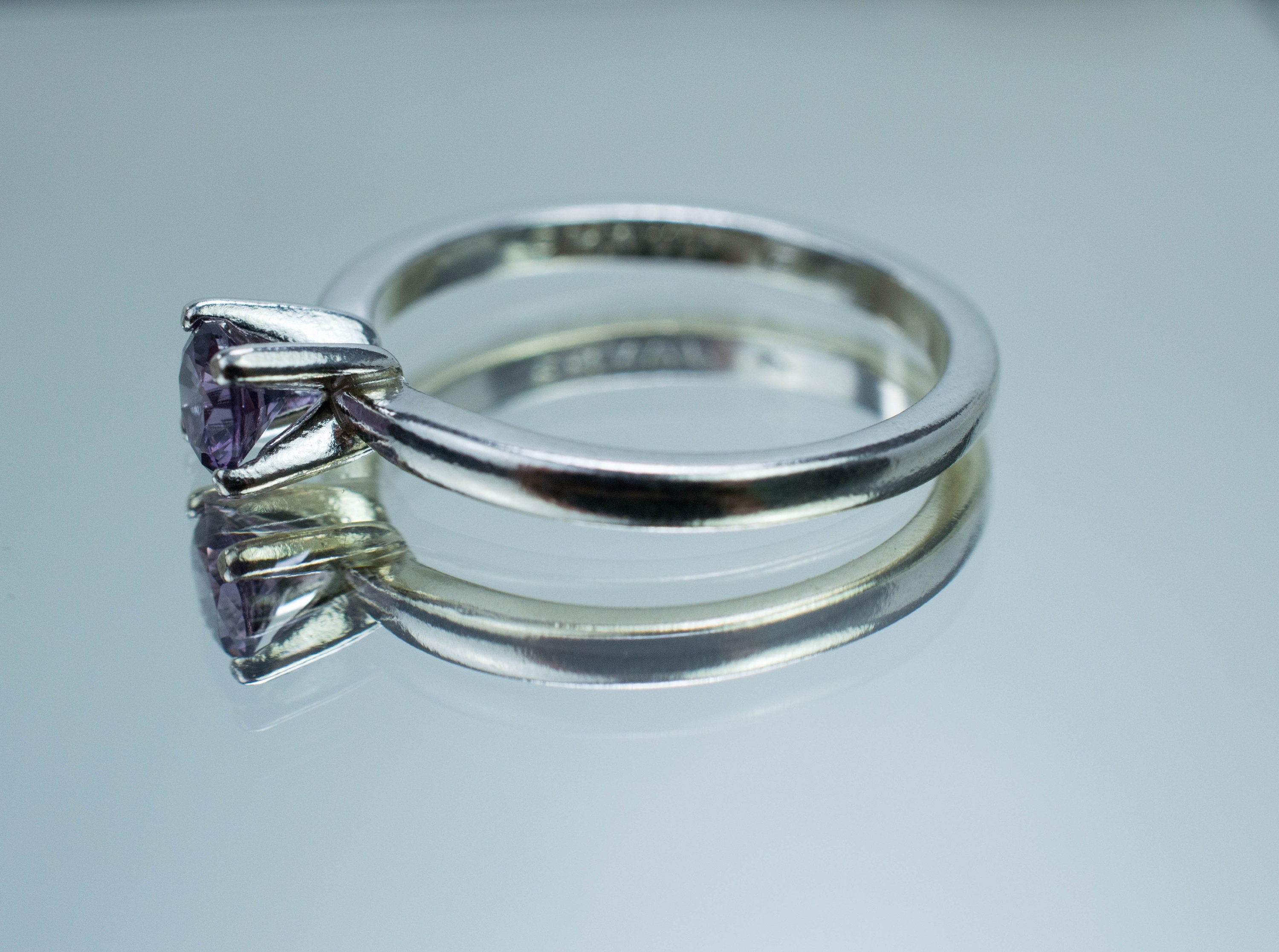 Purple Spinel Ring; Genuine Untreated Sri Lanka Spinel; 0.425cts - Mark Oliver Gems