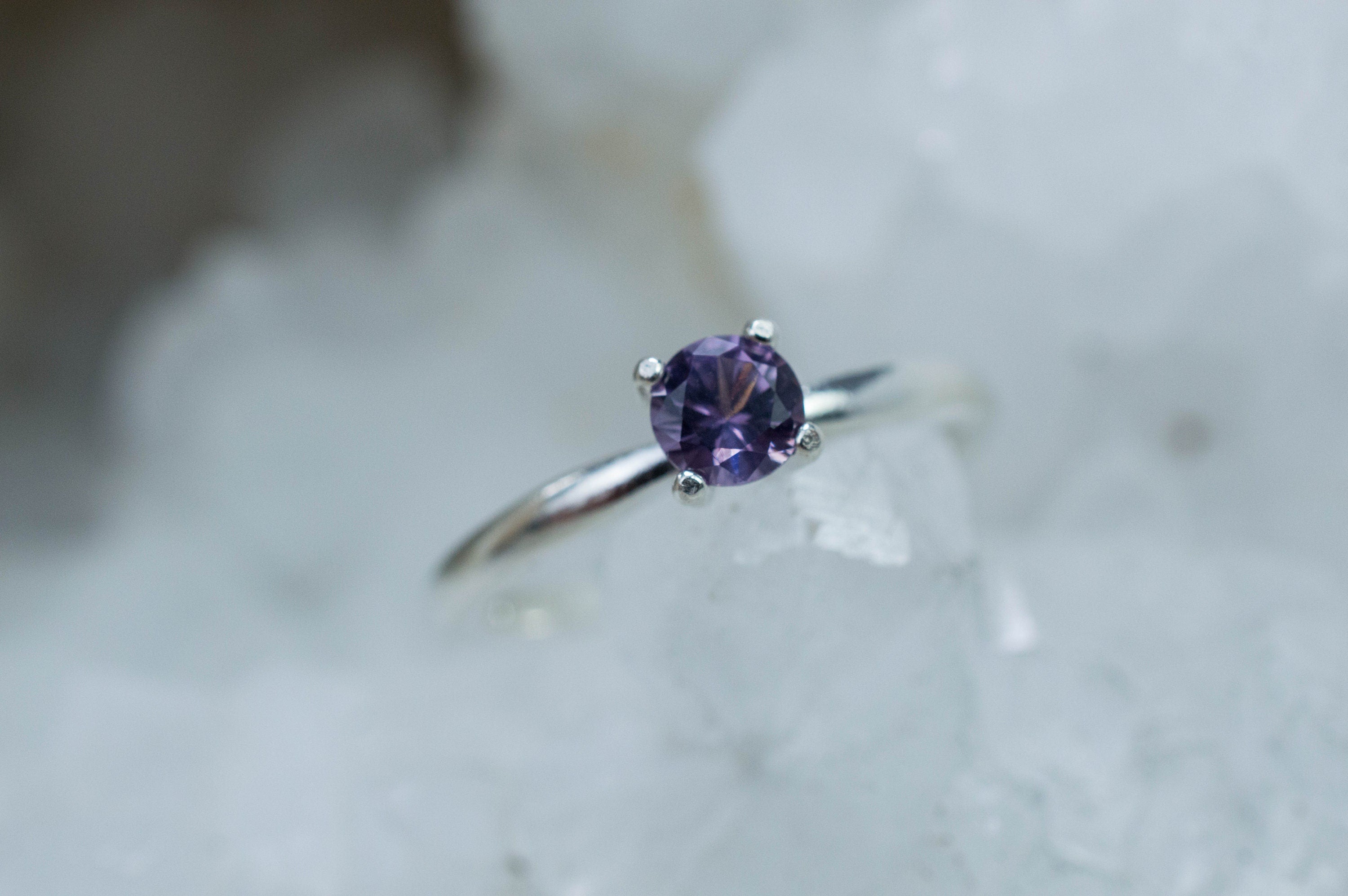 Purple Spinel Ring; Genuine Untreated Sri Lanka Spinel; 0.425cts - Mark Oliver Gems