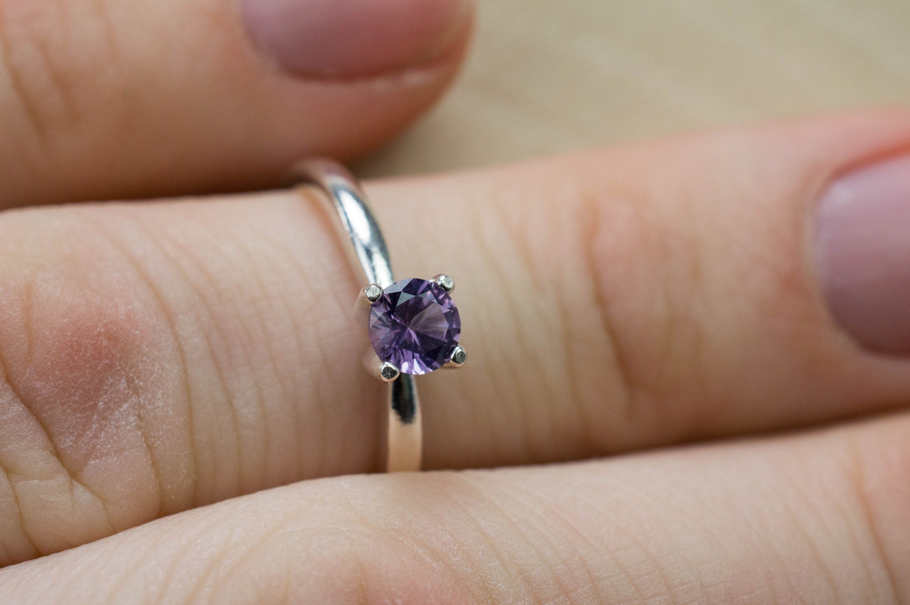Purple Spinel Ring; Genuine Untreated Sri Lanka Spinel; 0.425cts - Mark Oliver Gems
