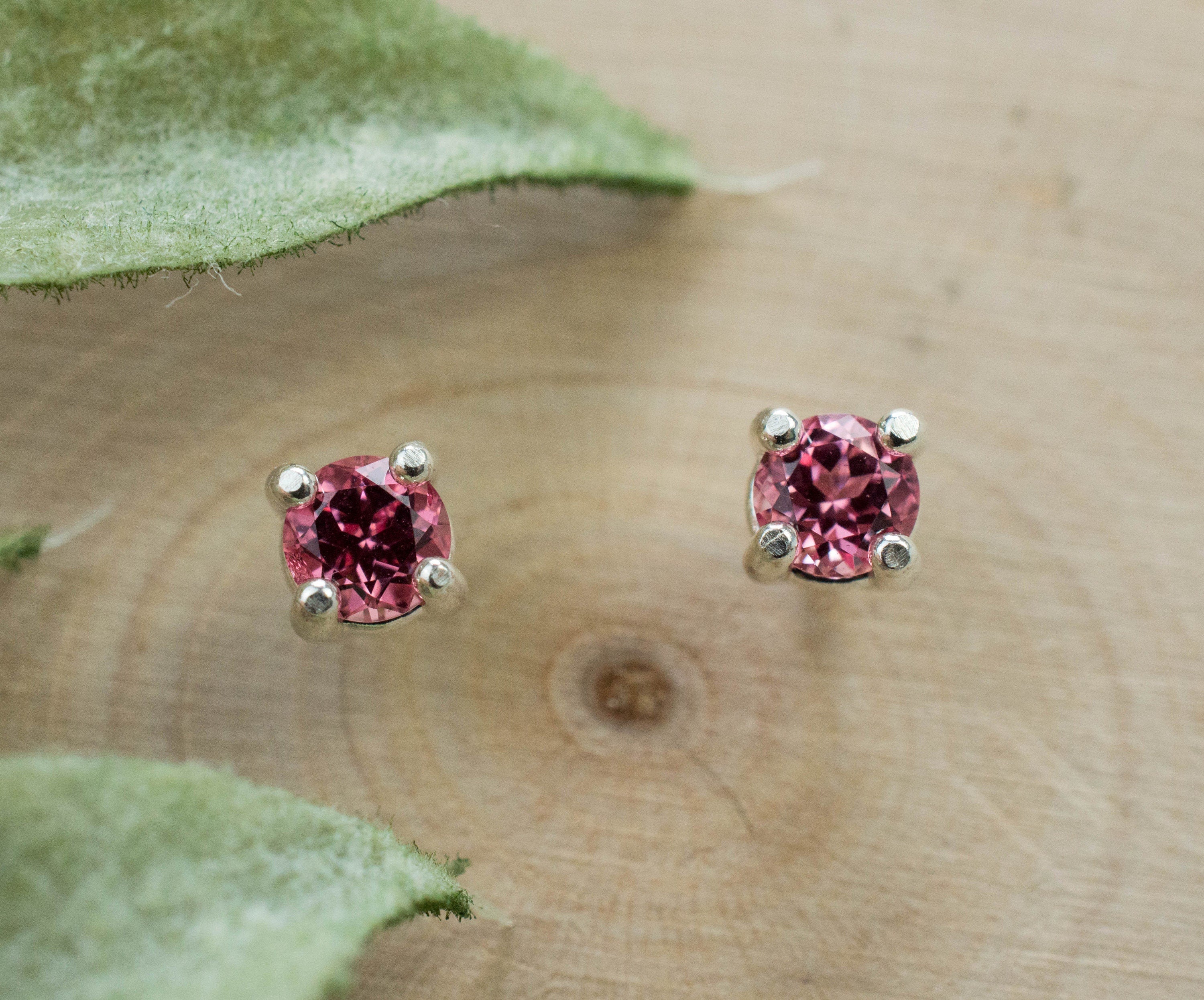 Pink Spinel Earrings; Natural Untreated Vietnam Spinel; 0.460cts - Mark Oliver Gems