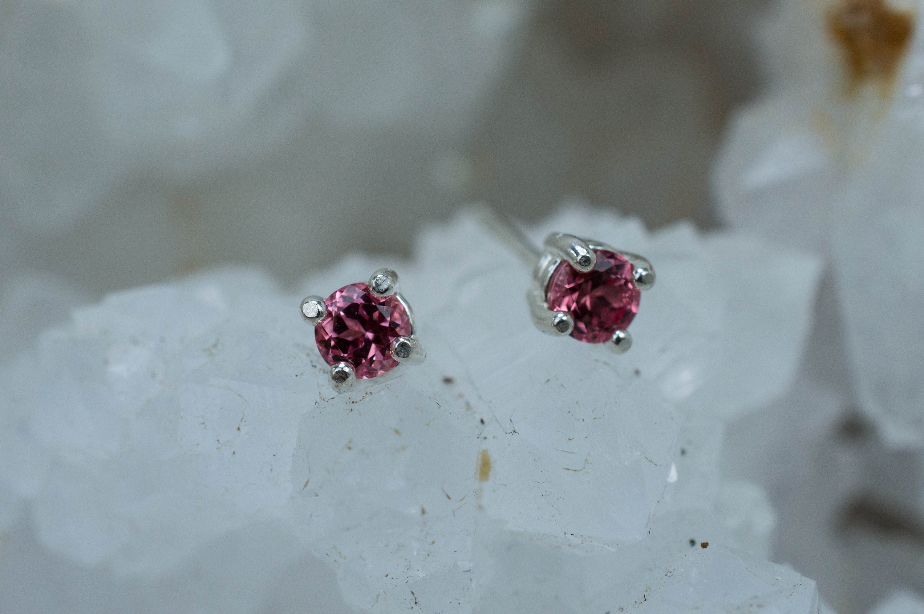 Pink Spinel Earrings; Natural Untreated Vietnam Spinel; 0.460cts - Mark Oliver Gems