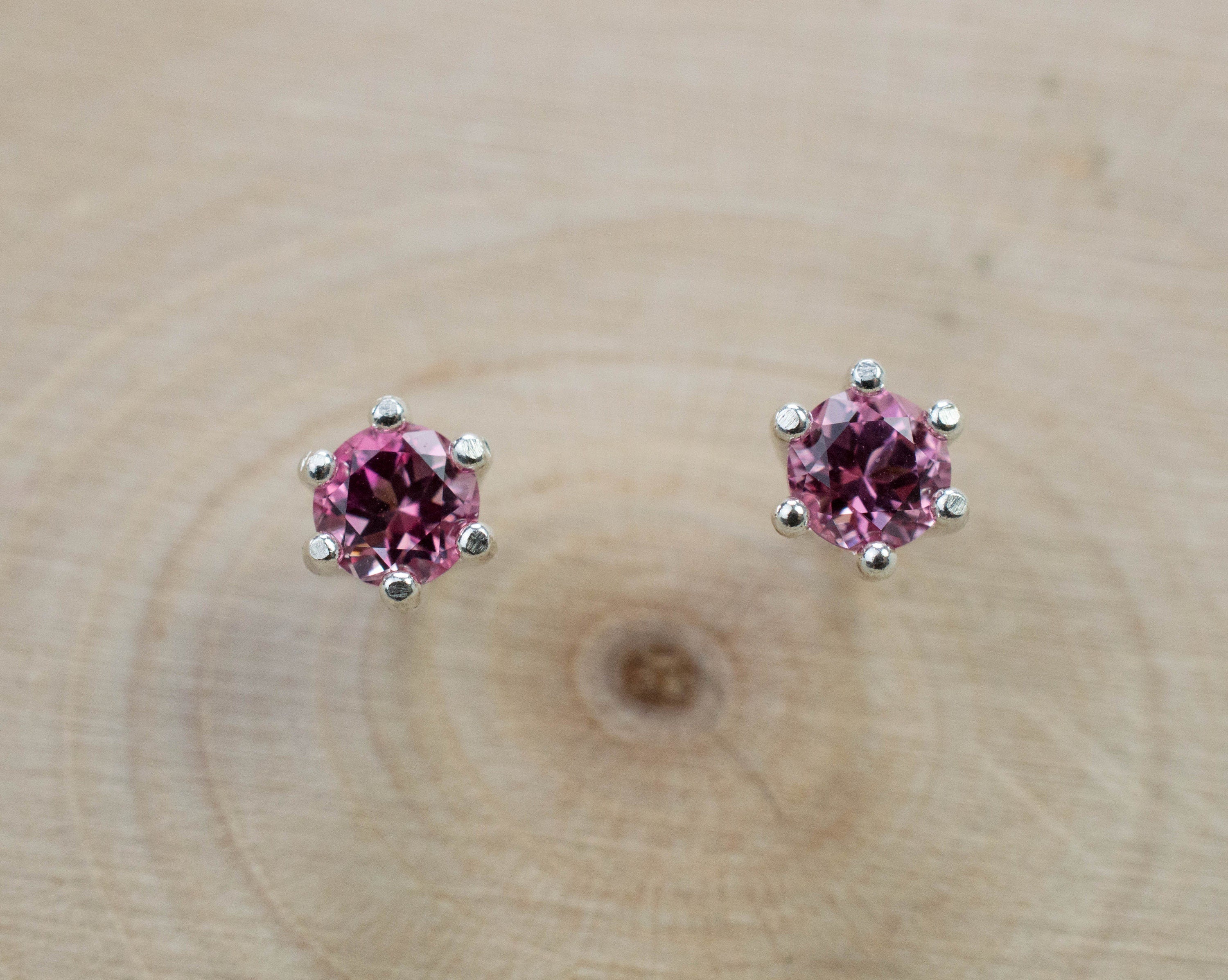 Pink Spinel Earrings; Natural Untreated Vietnam Spinel; 0.475cts - Mark Oliver Gems